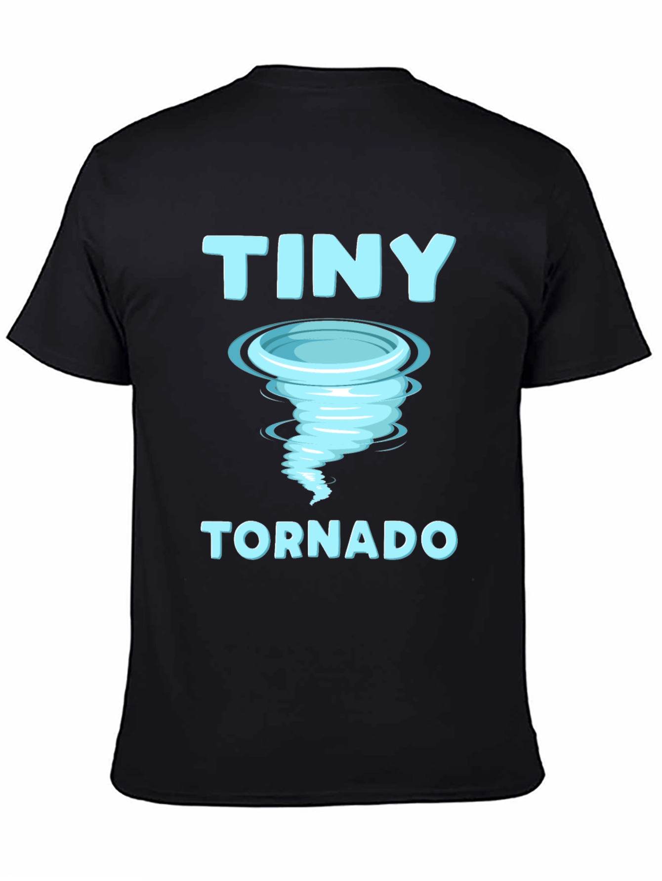 Black Tiny Tornado Graphic T-Shirt, Novelty Weather Tee view 4