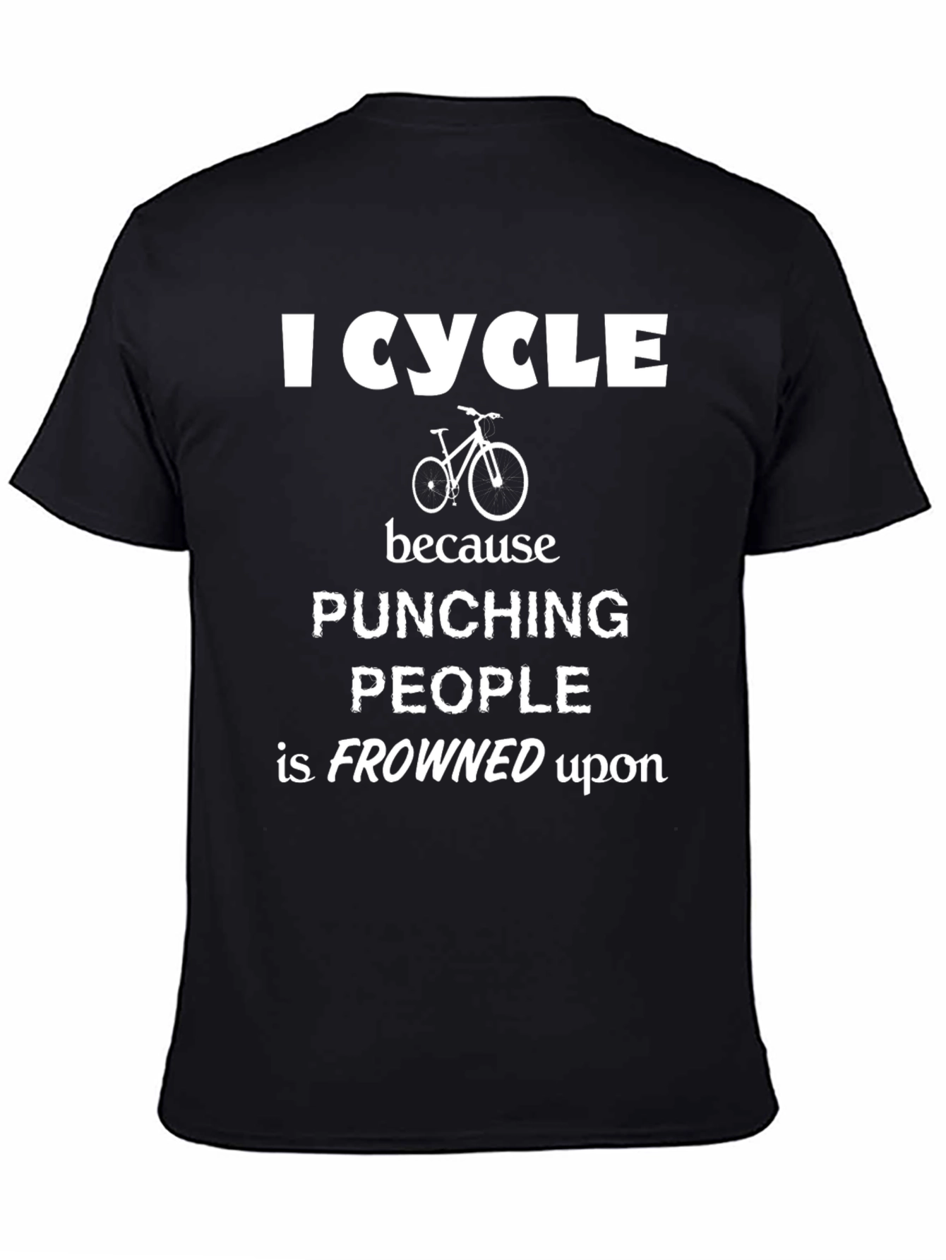 Black I Cycle T-Shirt Funny Biker Tee view 4