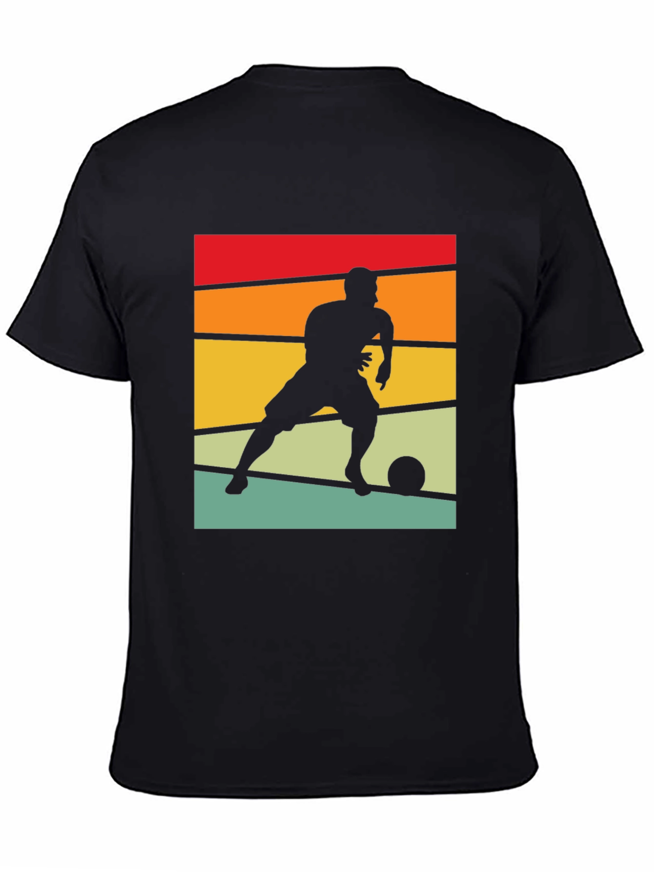 Black Retro Soccer Player Graphic Tee view 4