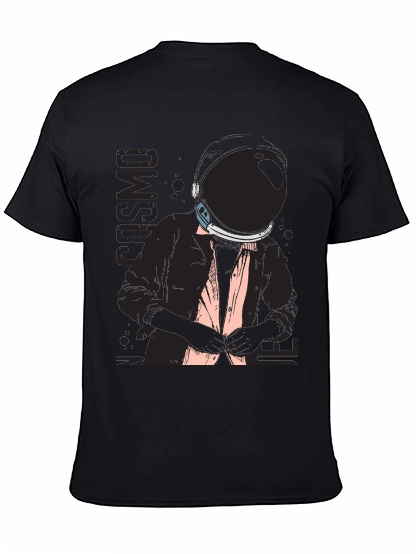 Black Cosmo Inner Space Black Graphic T-Shirt view 4