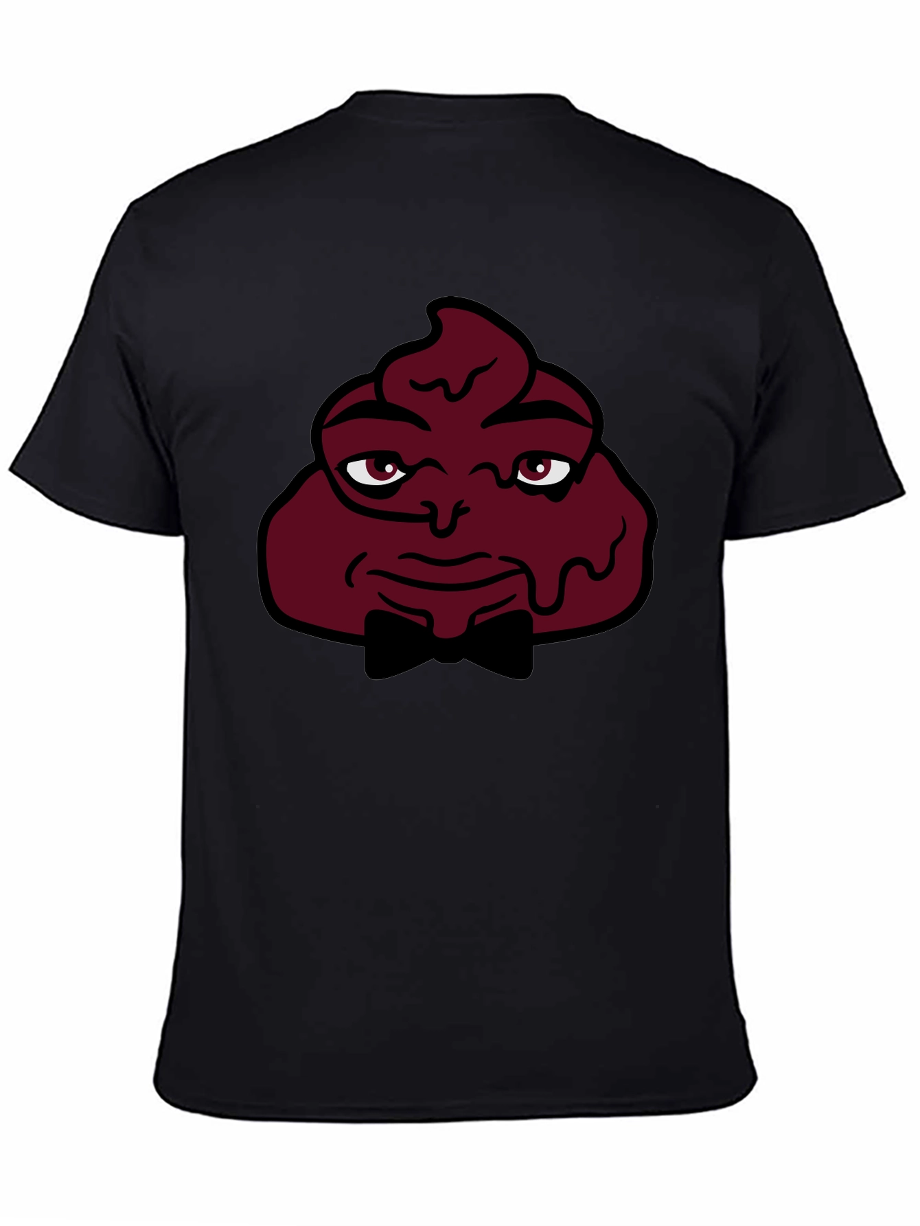 Black Funny Poop Emoji Man T-Shirt - Black view 4