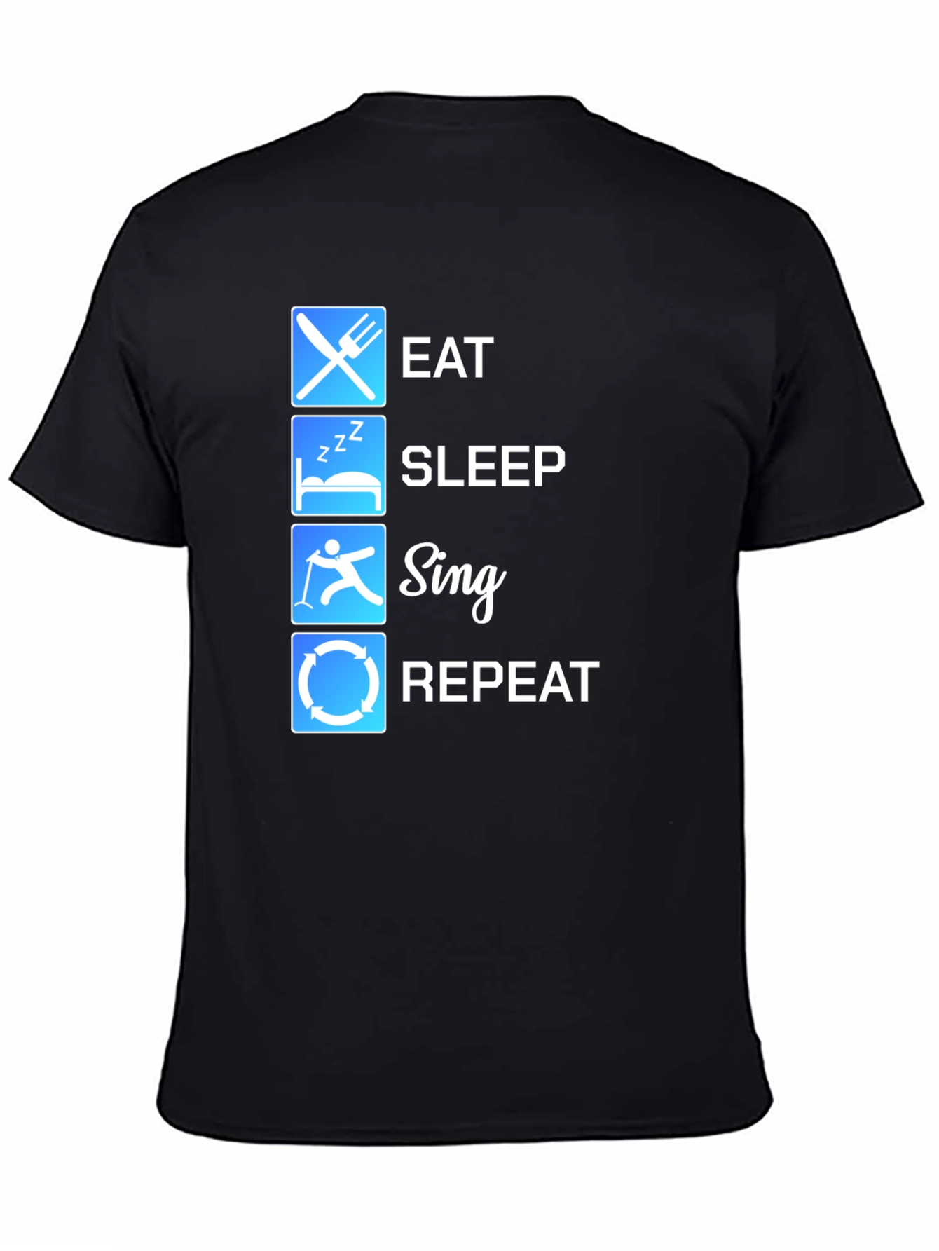 Black Eat Sleep Sing Repeat Graphic T-Shirt view 4