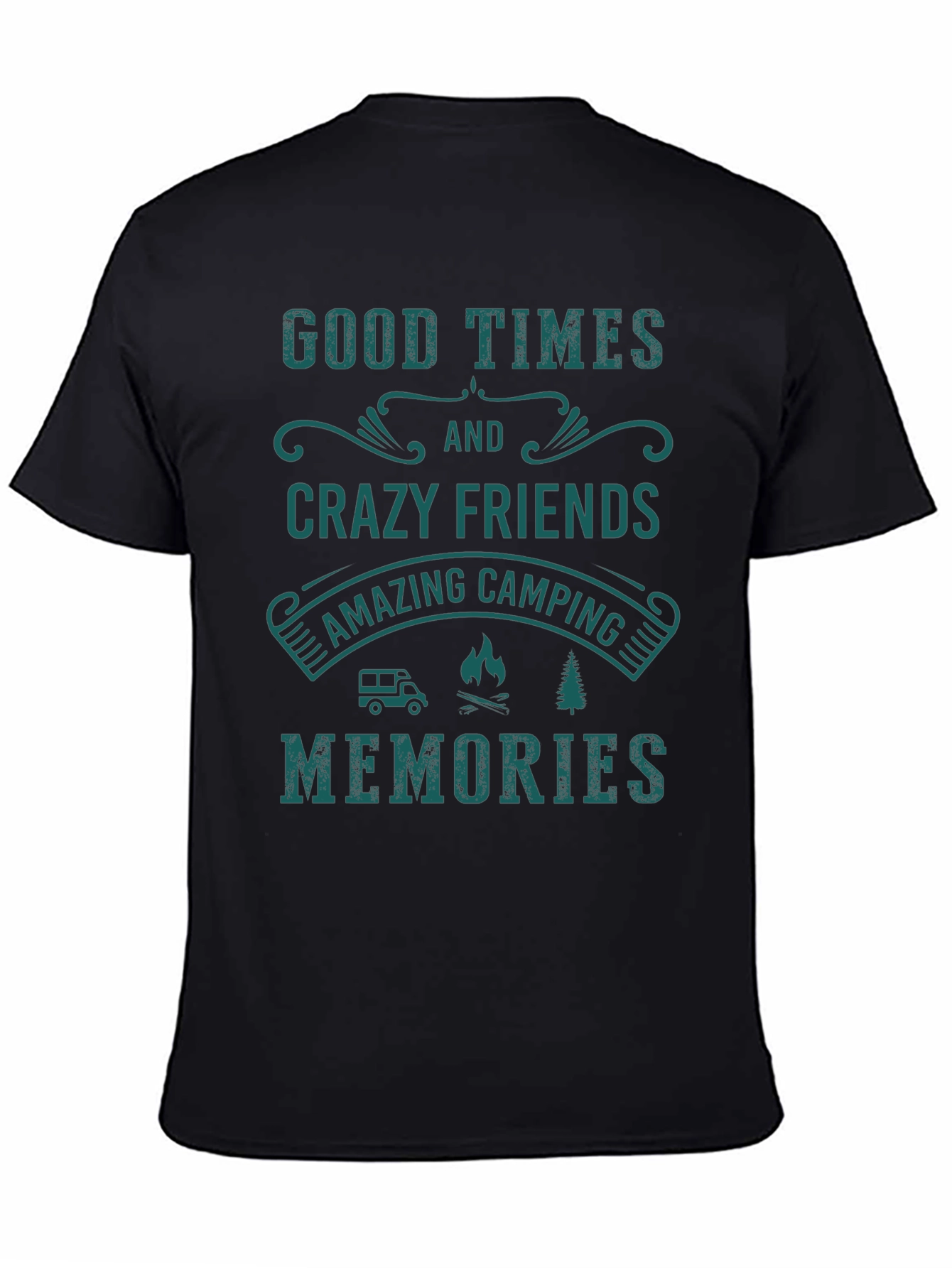 Black Camping Memories Graphic T-Shirt view 4