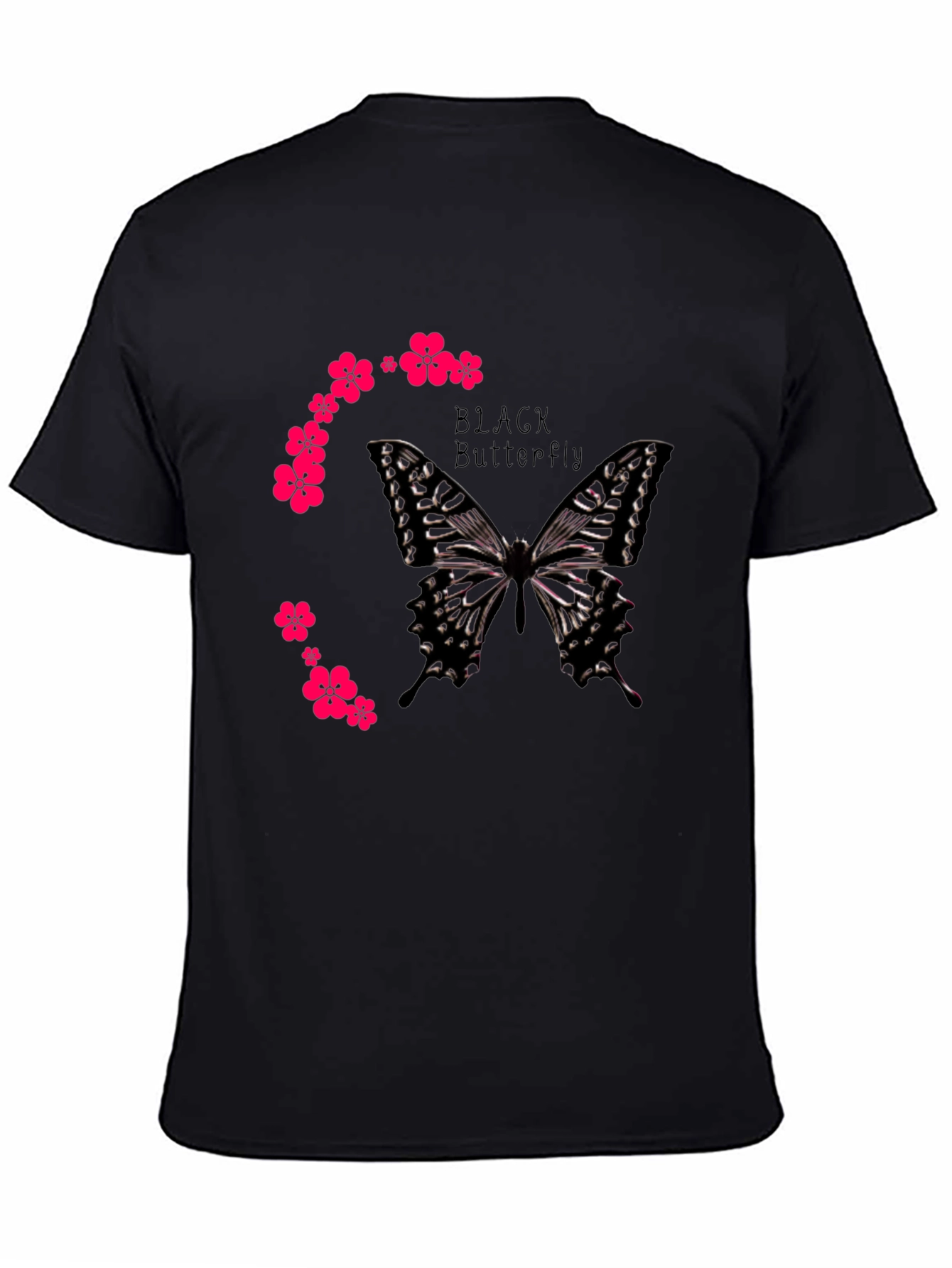 Black Black Butterfly Graphic Tee view 4