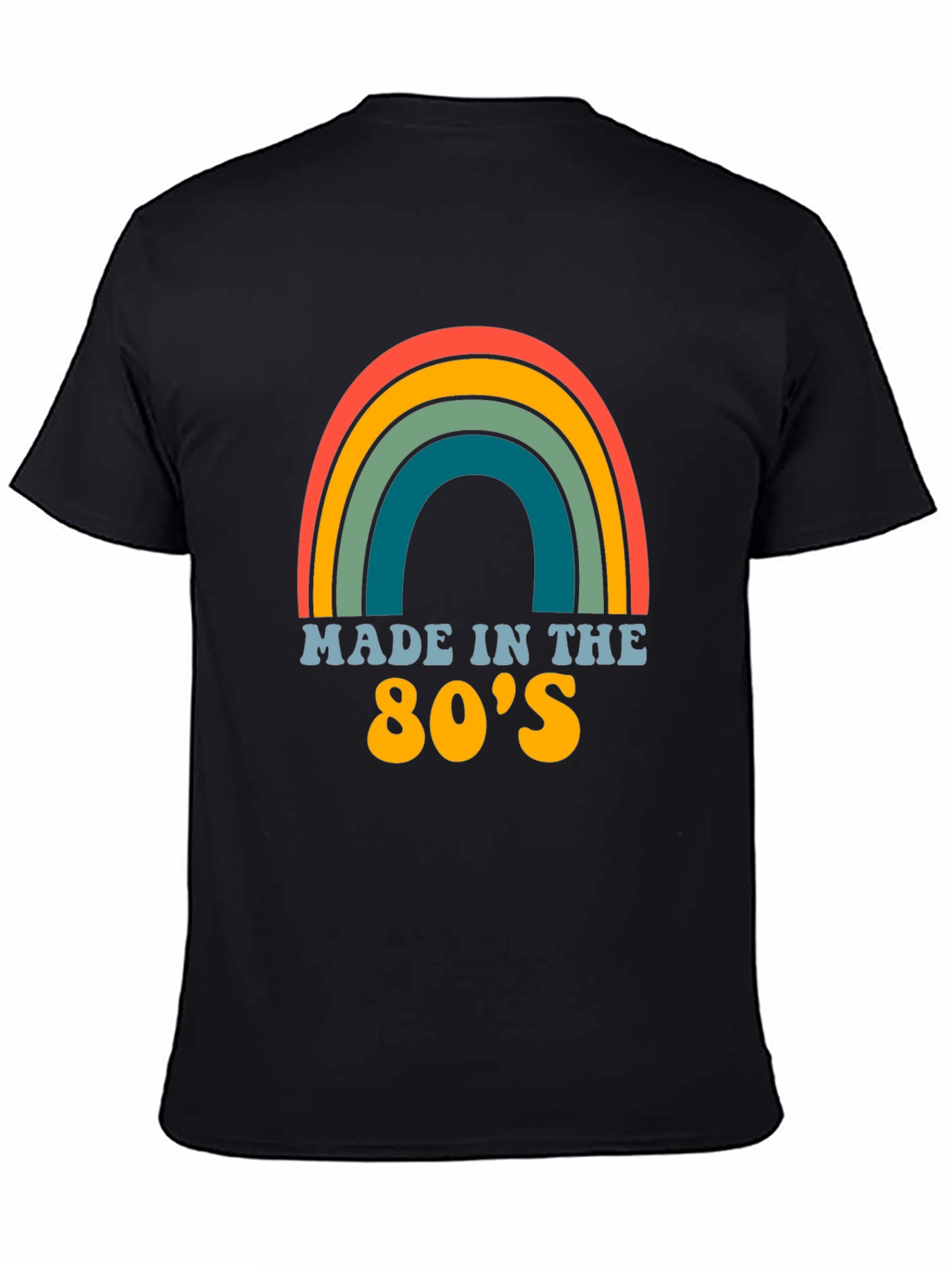 Black Made in the 80's Retro Rainbow T-Shirt view 4
