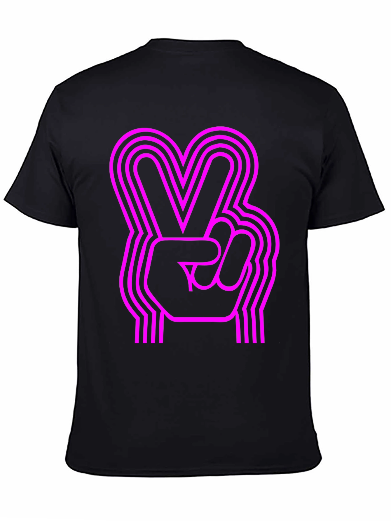 Black Retro Peace Sign Graphic Tee view 4