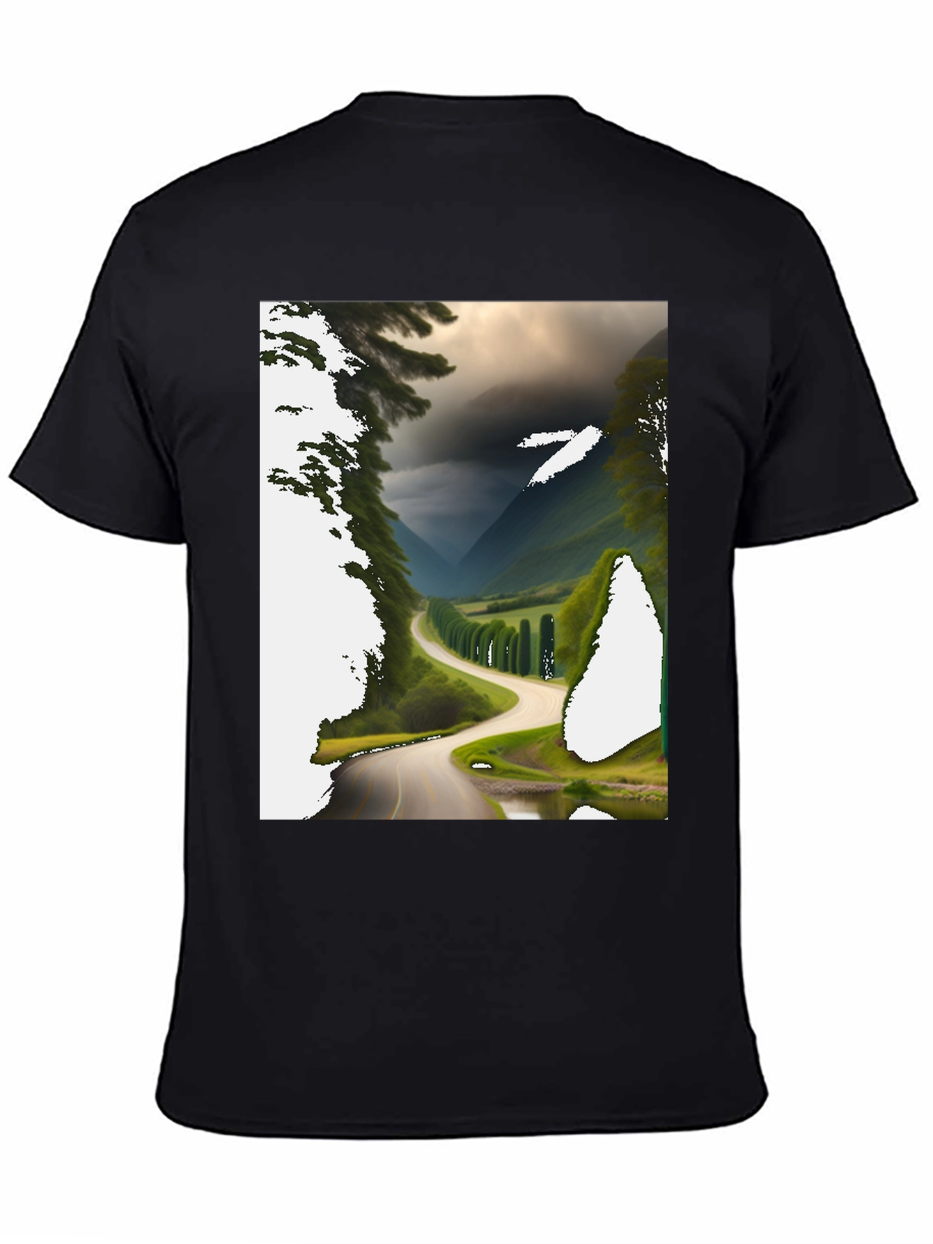 Black Scenic Route Graphic Tee - Black view 4