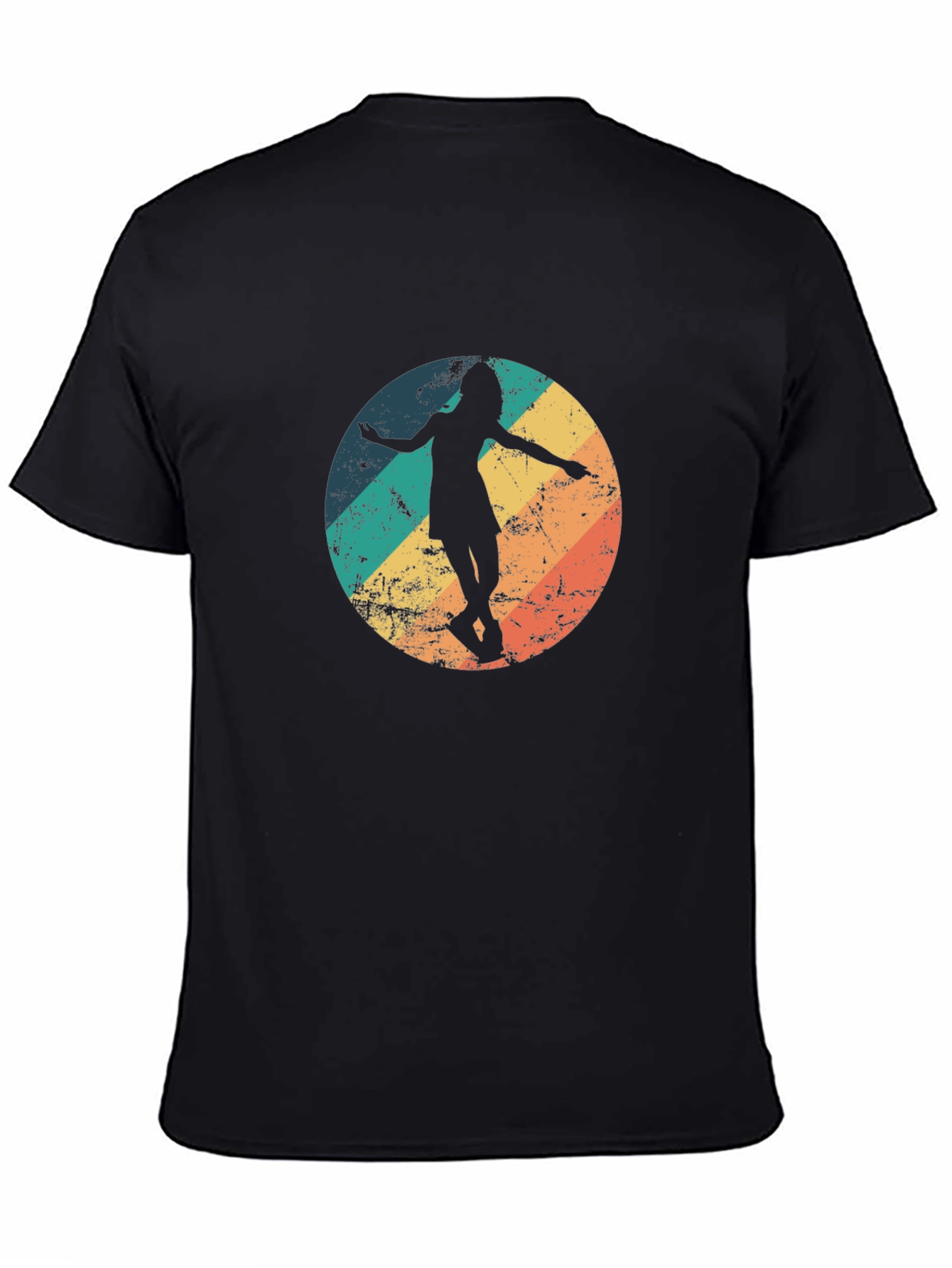 Black Vintage Skater Graphic Tee - Retro Style view 4