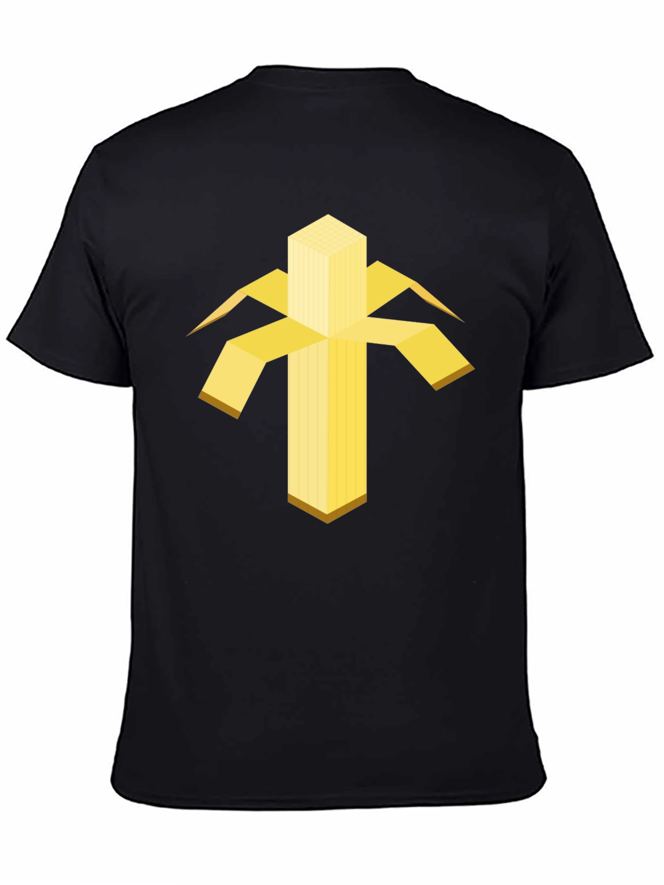 Black Geometric Banana Graphic Tee view 4