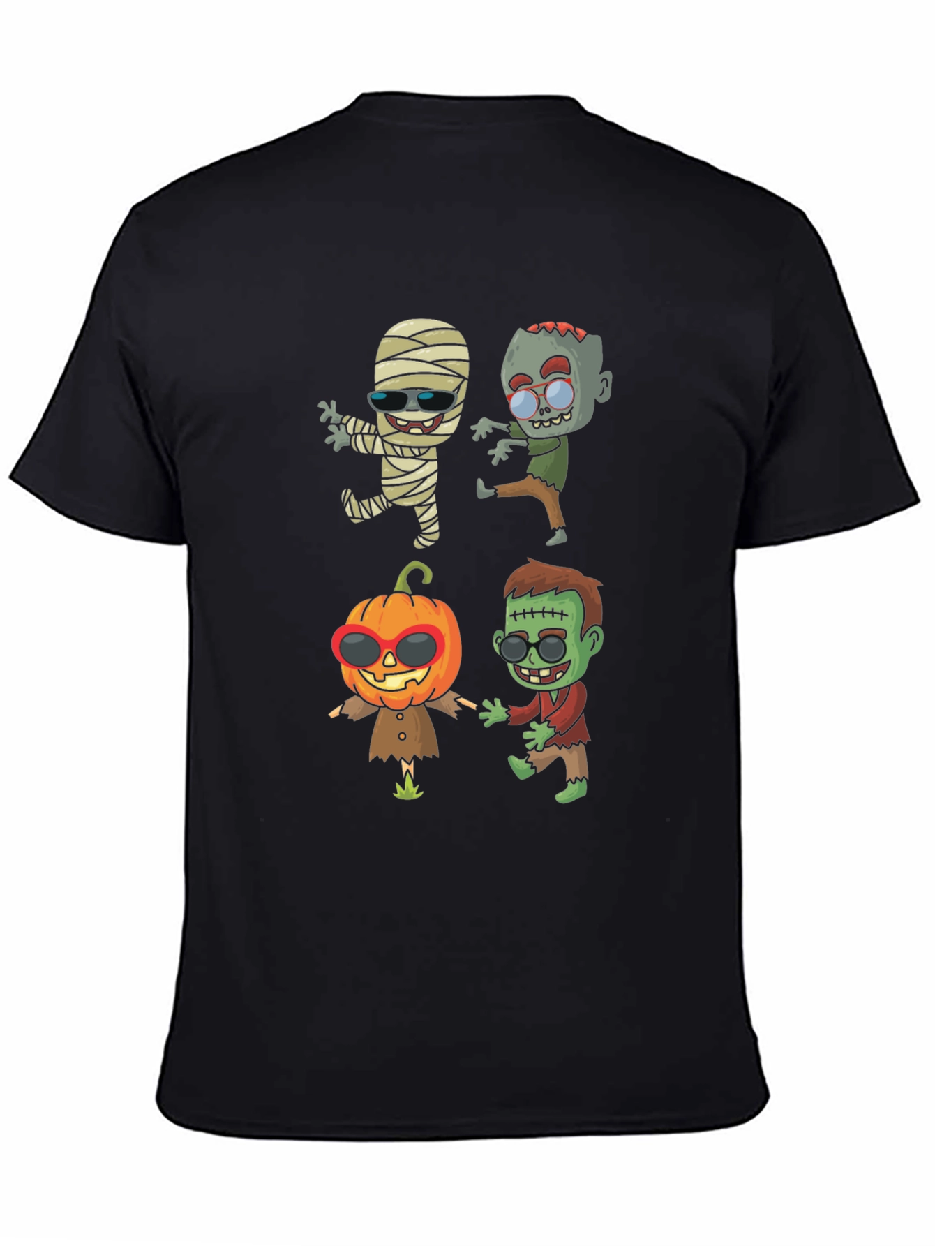Black Halloween Cartoon T-Shirt view 4