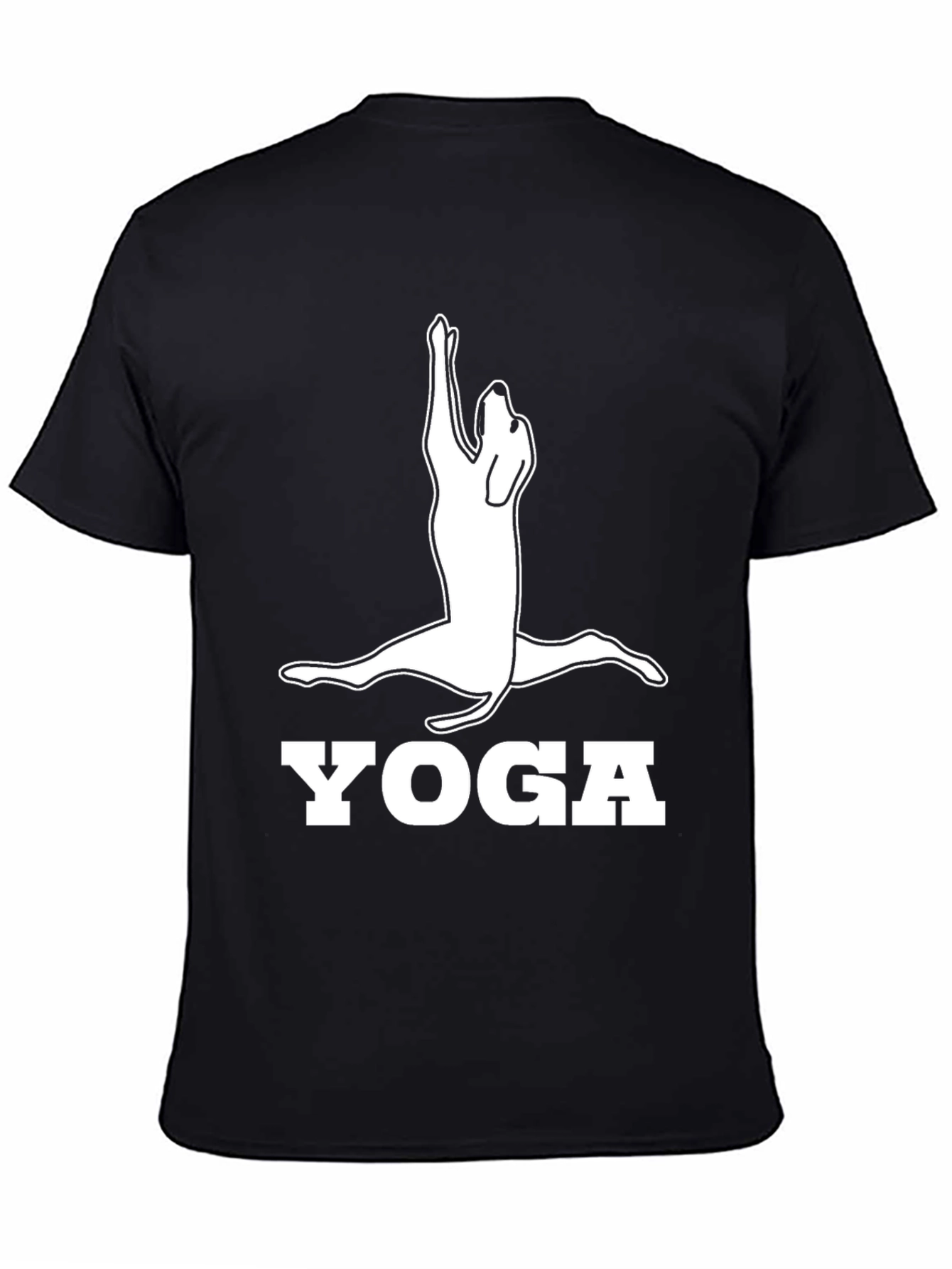 Black Yoga Dog Graphic Tee - Black Cotton Shirt view 4