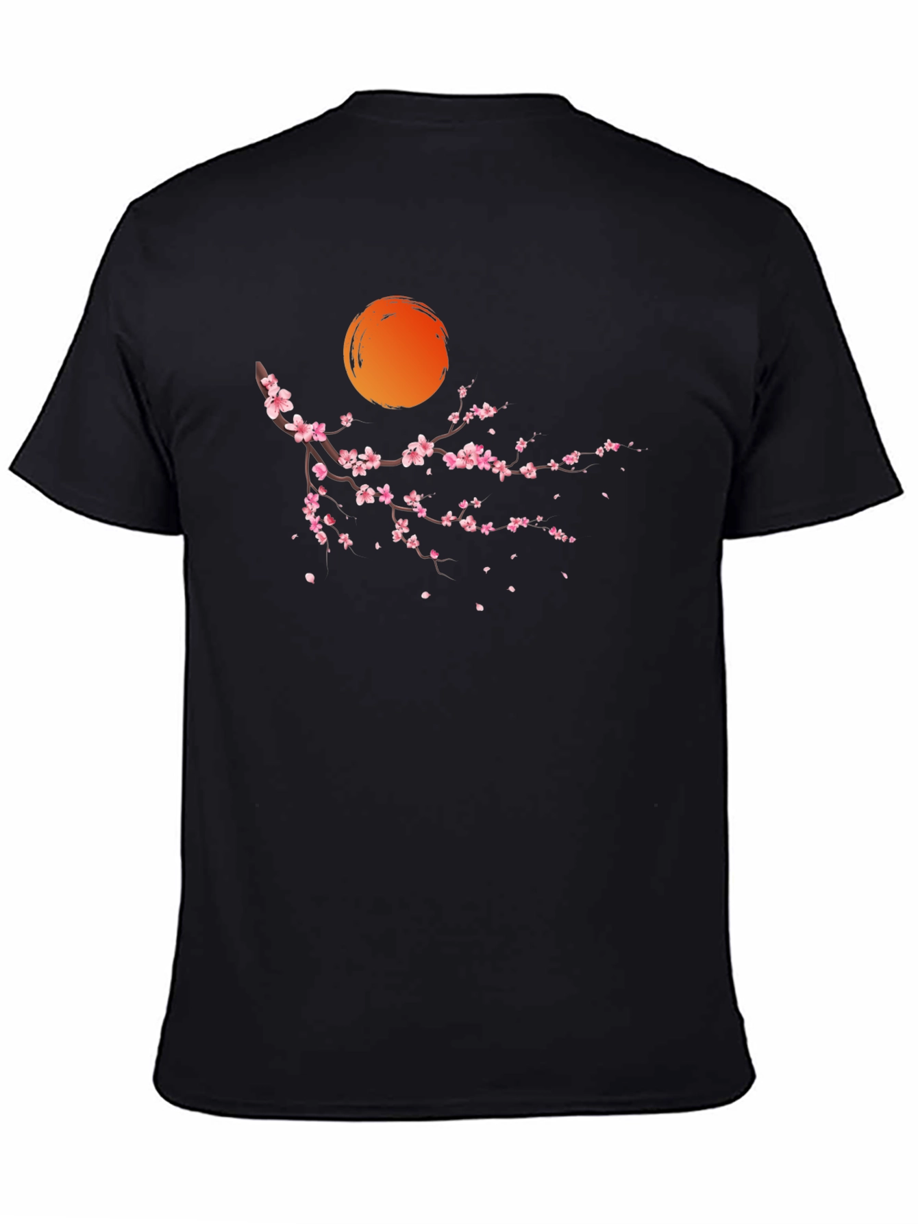 Black Cherry Blossom Graphic Tee - Men's Black T-Shirt view 4