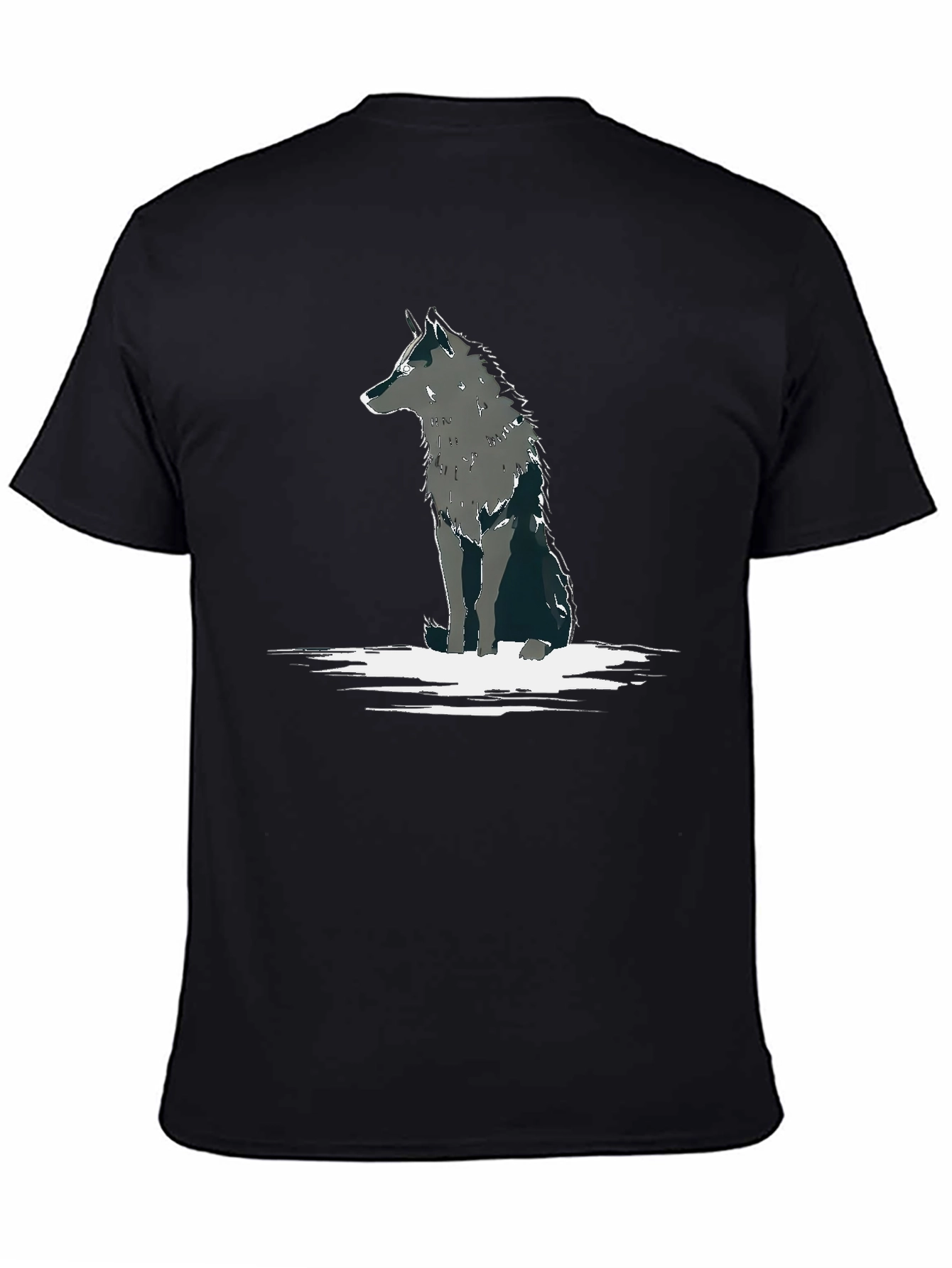 Black Wolf Graphic Tee - Black Cotton Blend view 4