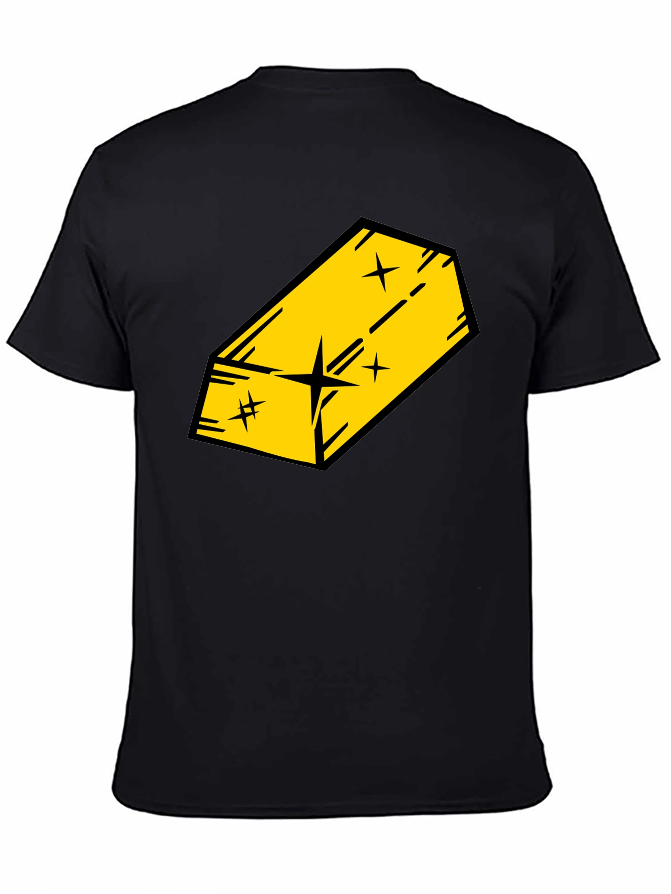 Black Gold Bar Graphic Black T-Shirt view 4