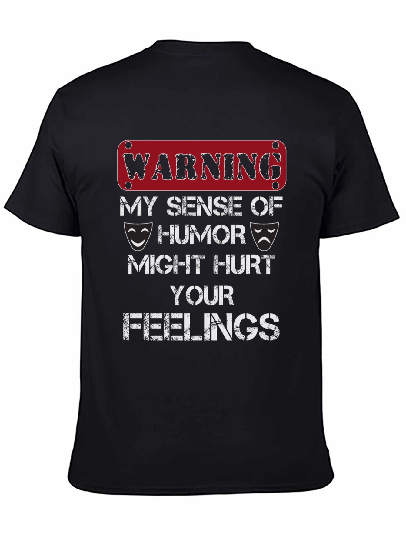Black Warning Sense of Humor T-Shirt view 4