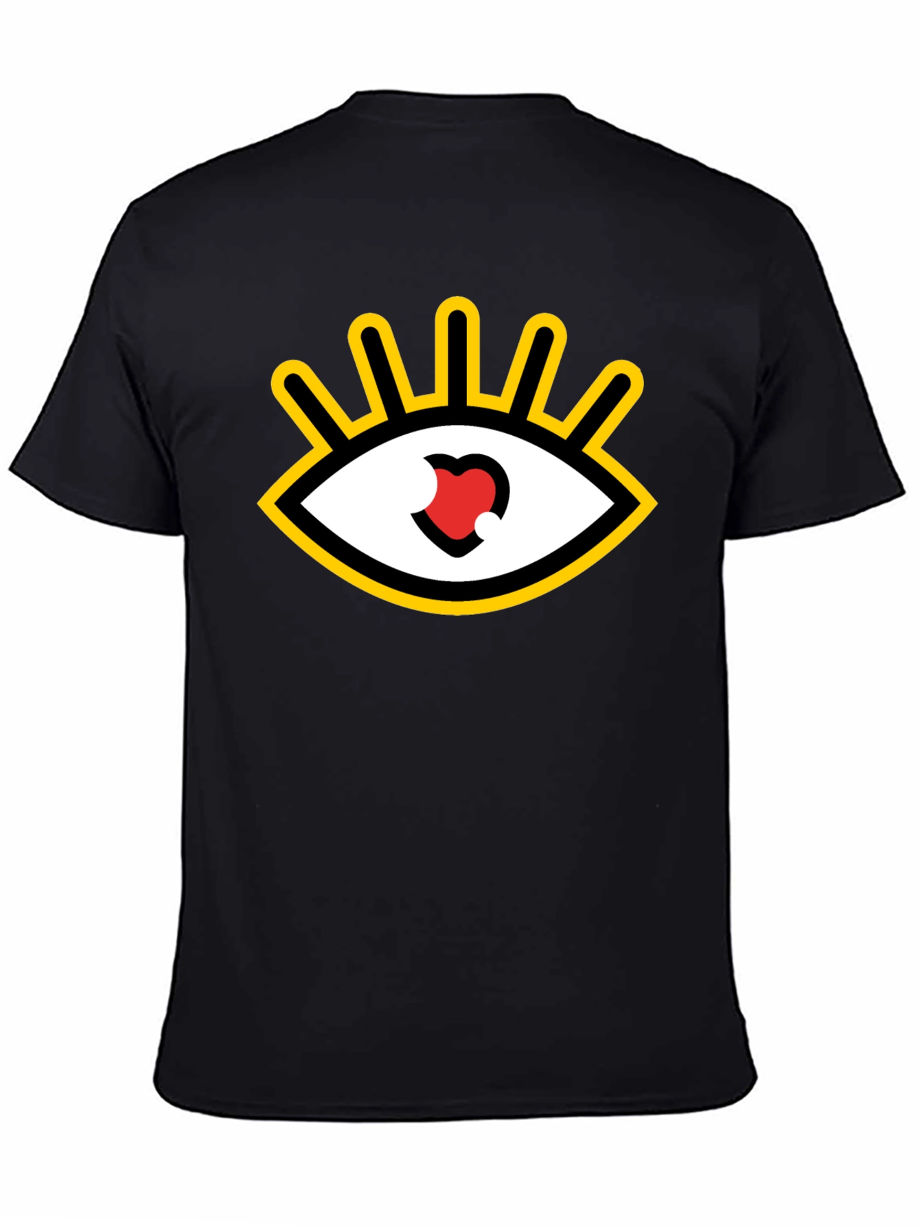 Black Eye Heart Graphic Tee - Black Casual Shirt view 4