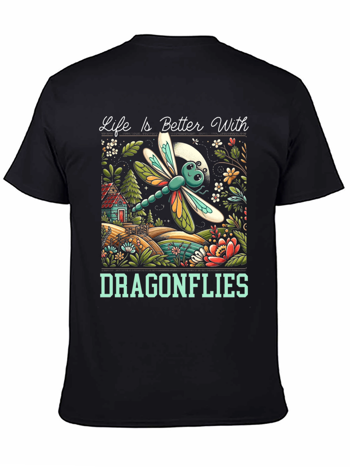 Black Life is Better With Dragonflies T-Shirt view 4