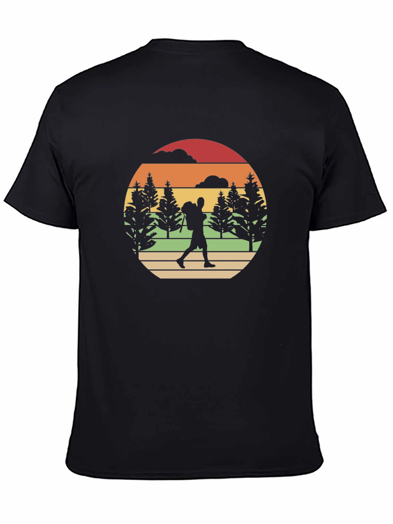 Black Retro Hiker Graphic T-Shirt view 4