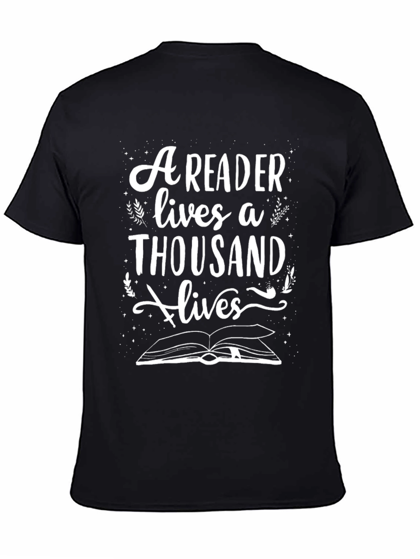 Black Reader Lives Thousand Lives Black T-Shirt view 4