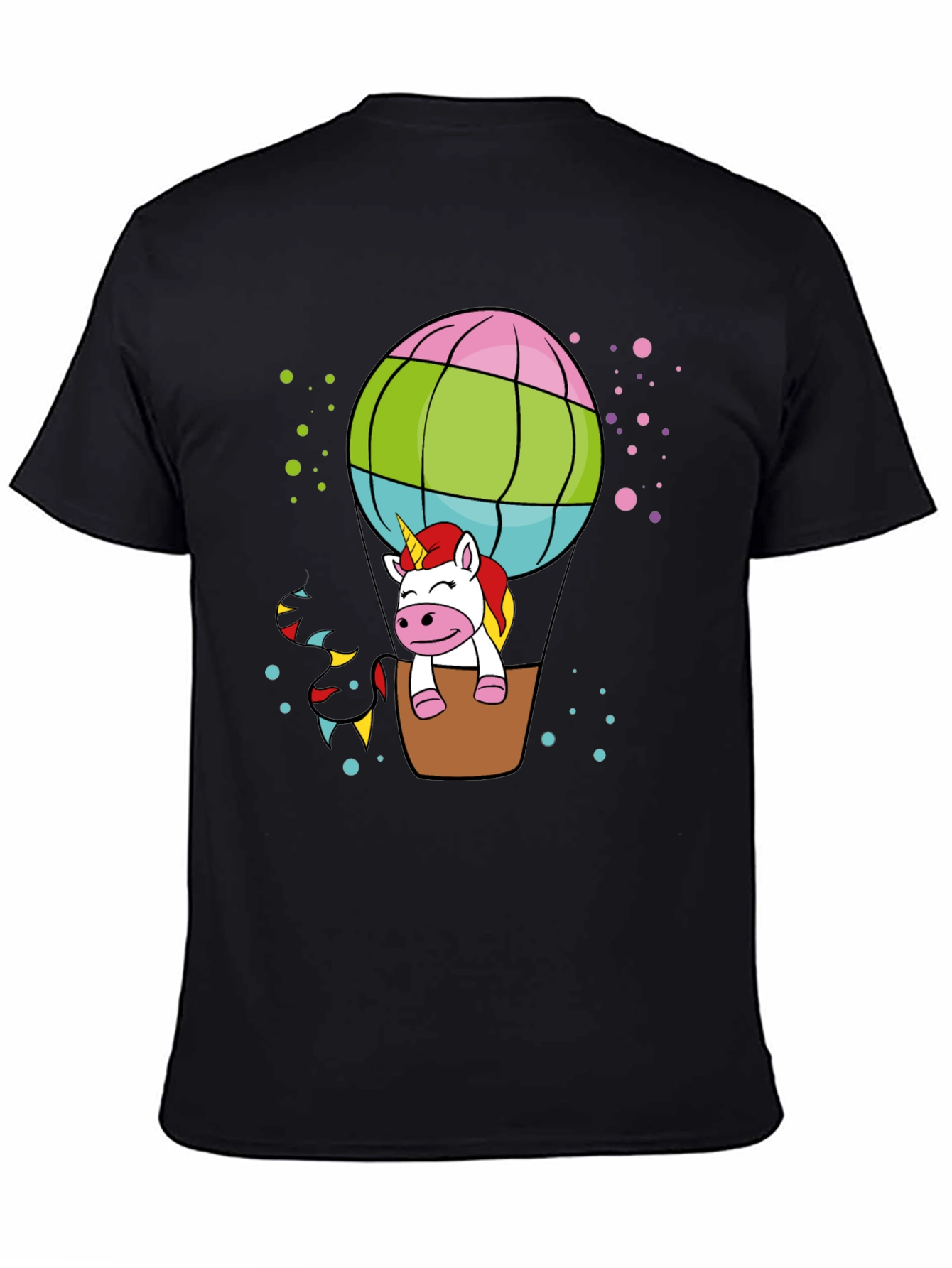 Black Unicorn Hot Air Balloon T-Shirt view 4