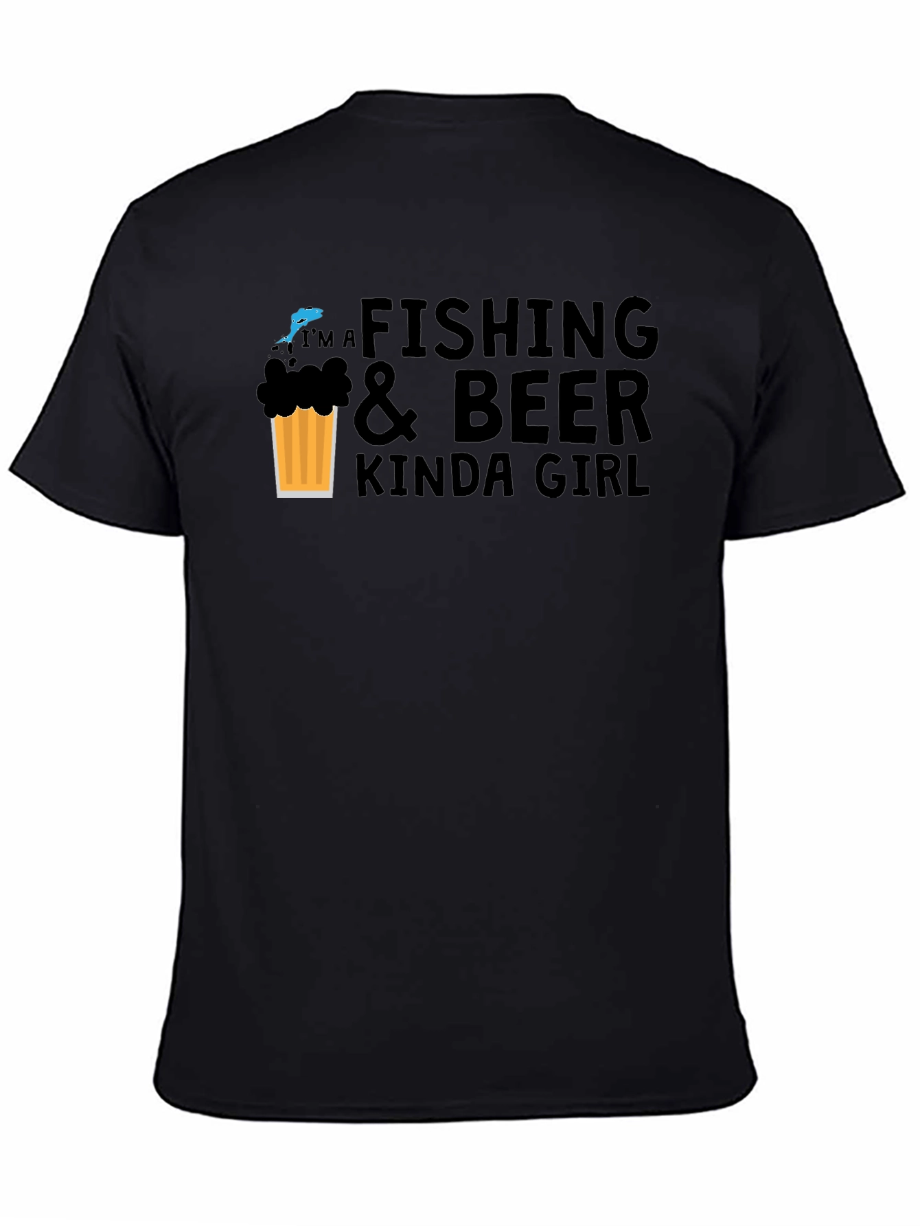 Black Fishing & Beer Kinda Girl Graphic Tee - Unisex view 4