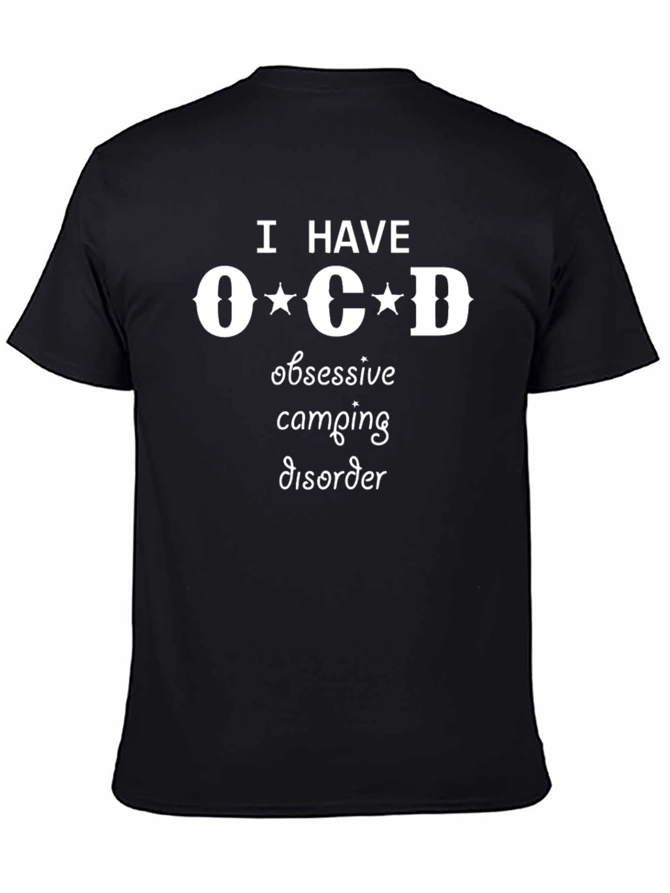 Black Obsessive Camping Disorder Graphic Tee view 4