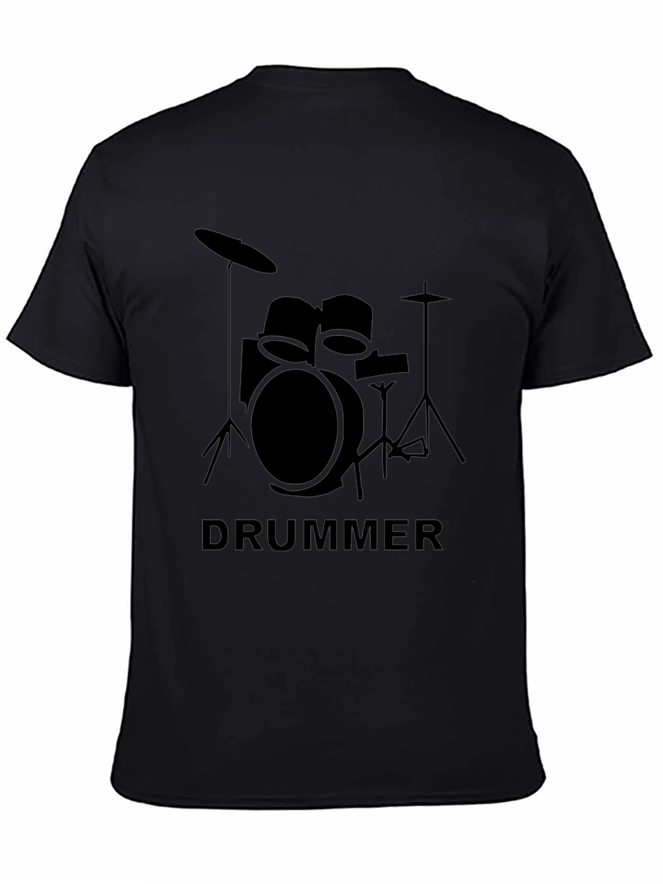 Black Drummer Graphic T-Shirt - Black Crew Neck Tee view 4