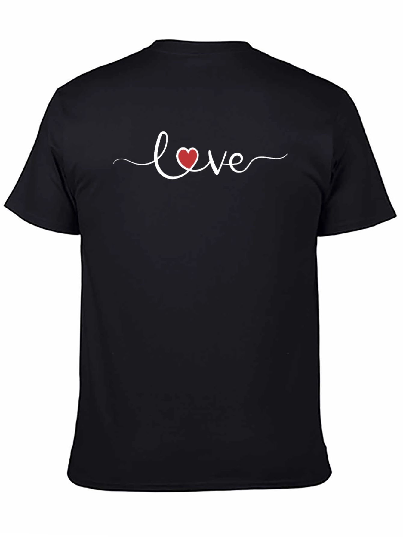 Black Love Heart Graphic Black T-Shirt view 4