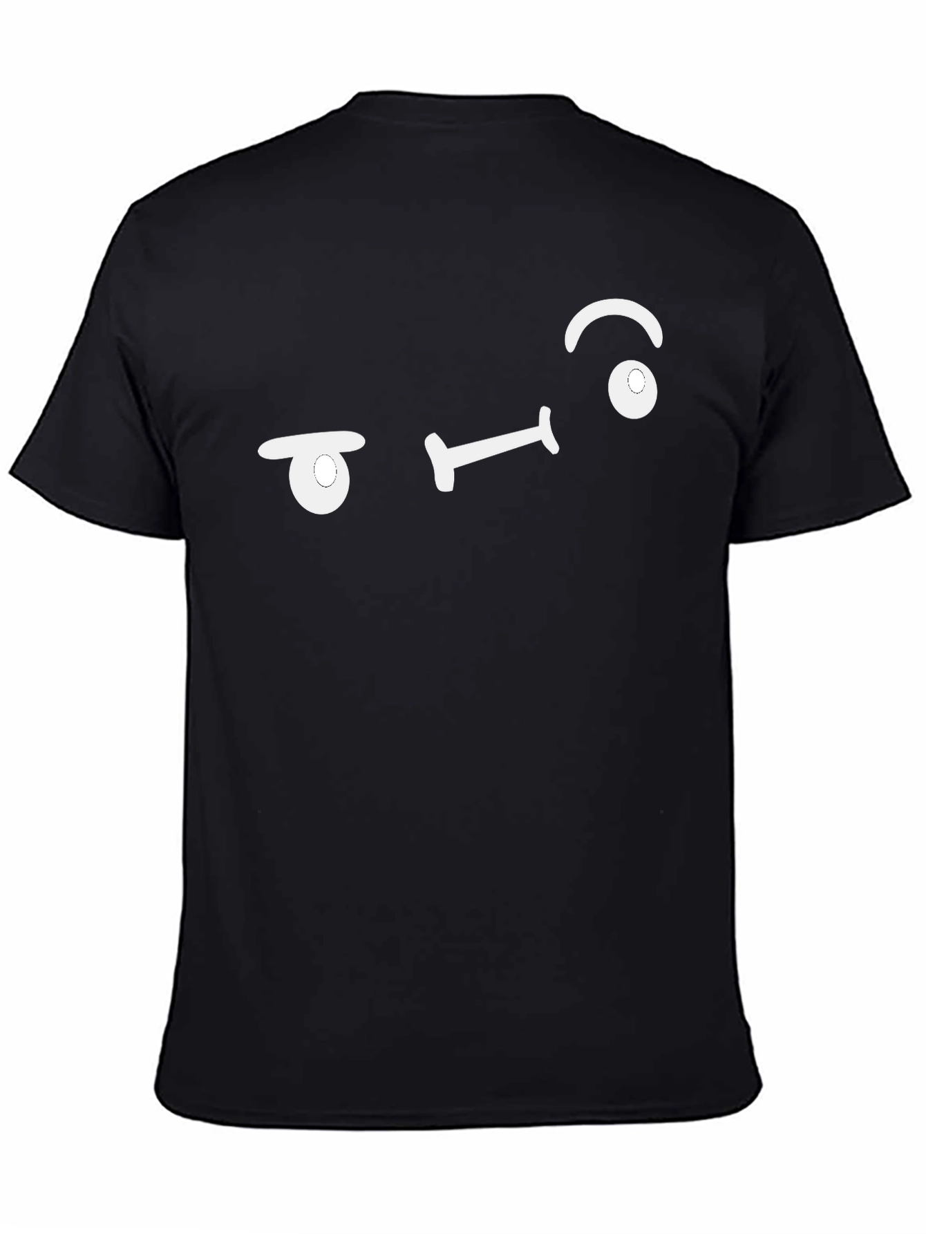 Black Smug Face Black T-Shirt - Unique Graphic Tee view 4