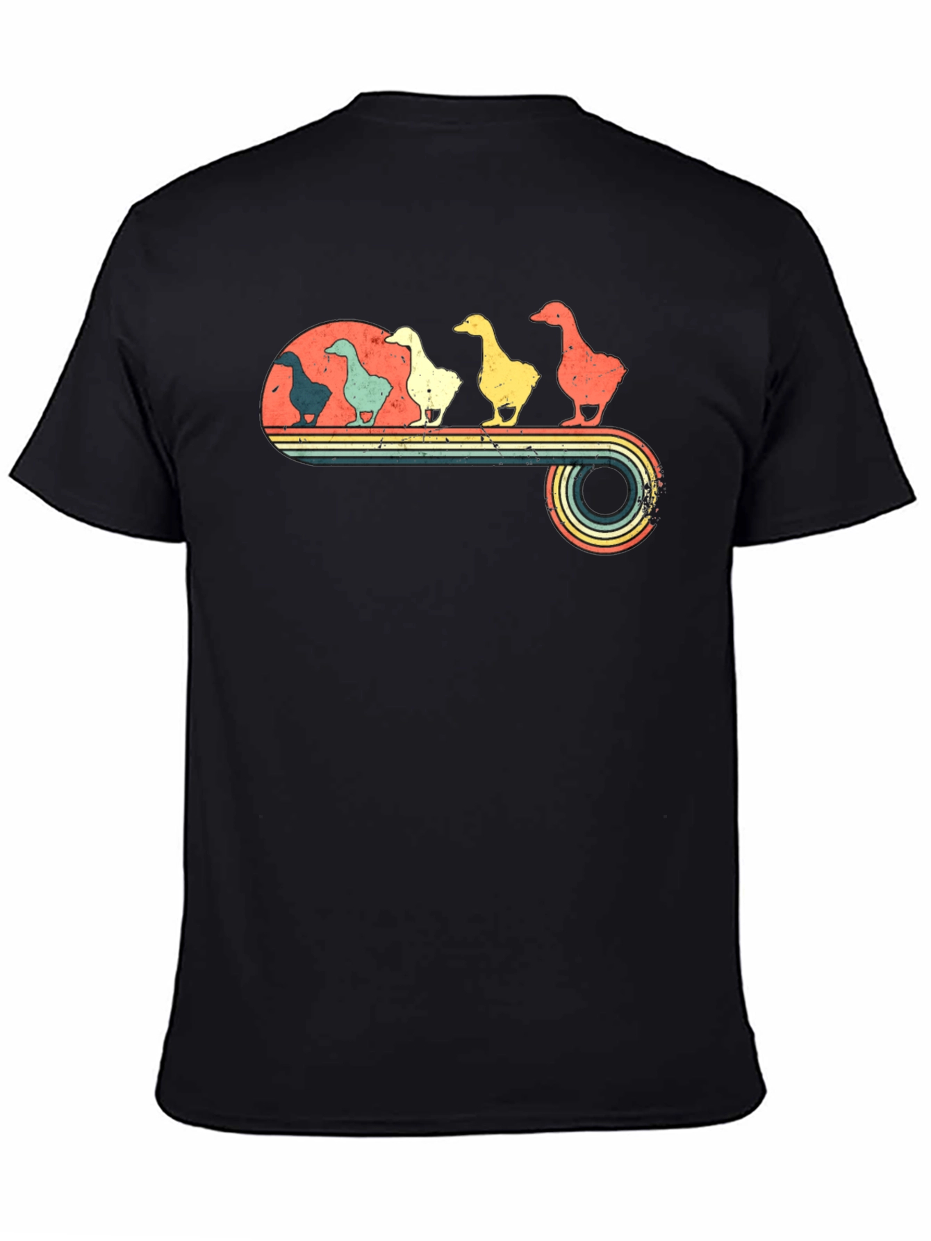 Black Retro Duck T-Shirt - Vintage Style Bird Lover Tee view 4
