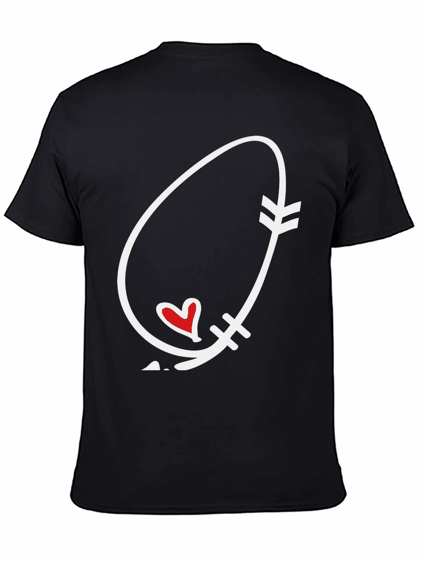 Black Arrow Heart Graphic Tee - Black Unisex view 4