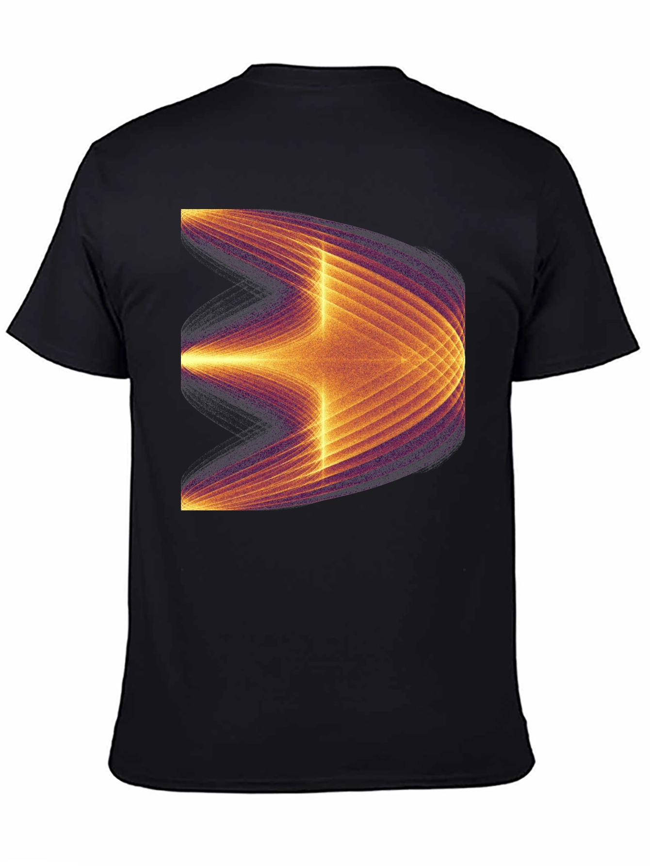 Black Abstract Graphic Tee - Modern Black T-Shirt view 4