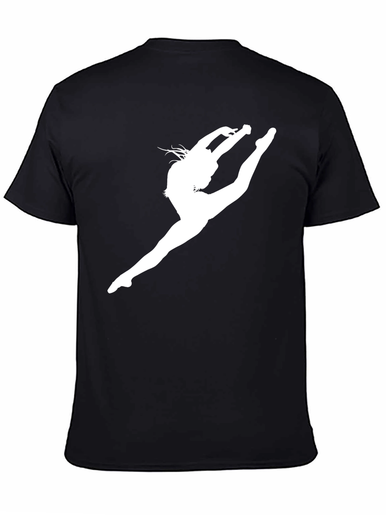 Black Gymnast Silhouette Black T-Shirt view 4