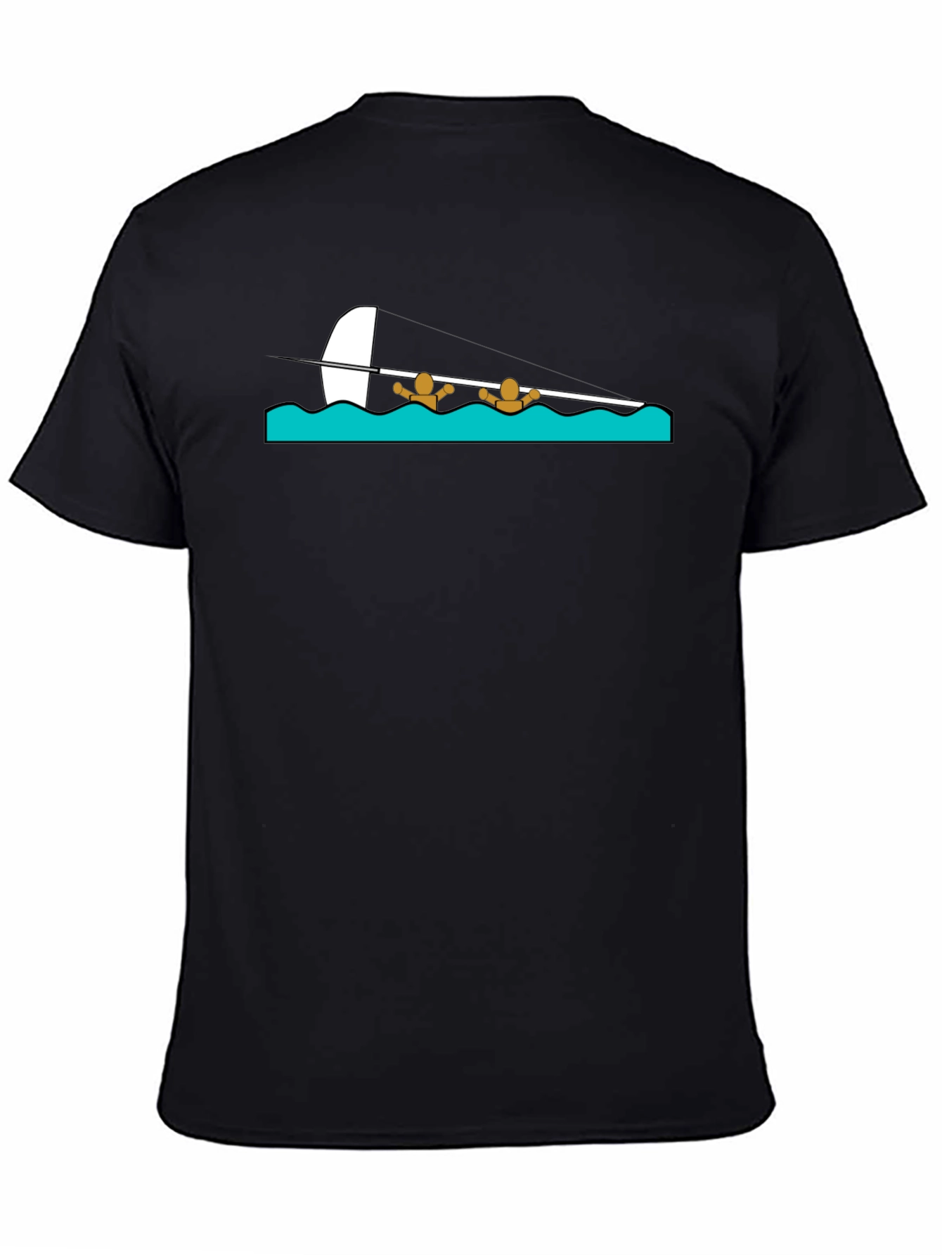 Black Black T-Shirt with Rowing Graphic view 4
