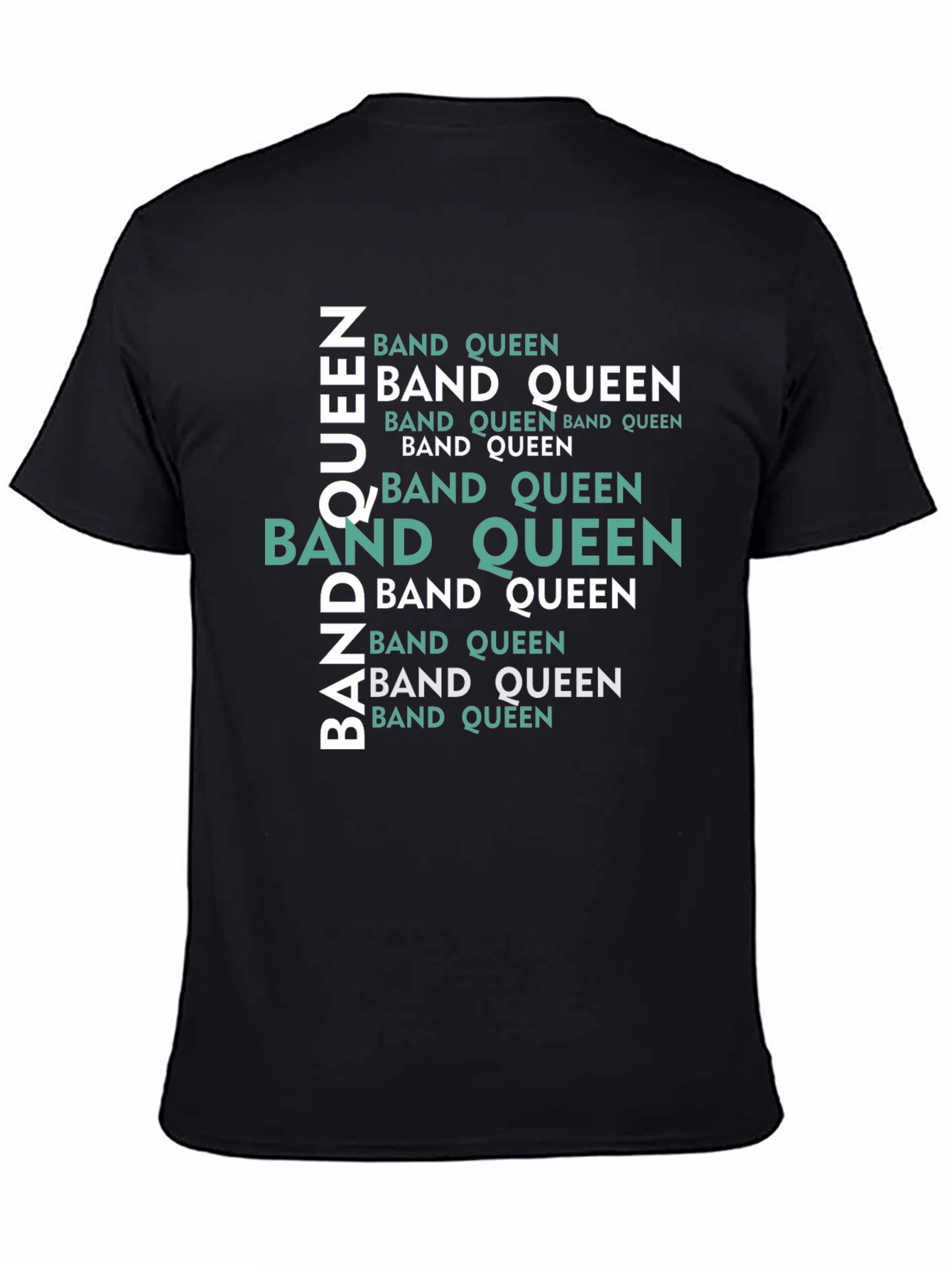 Black Band Queen Graphic Tee - Black Cotton Comfort view 4