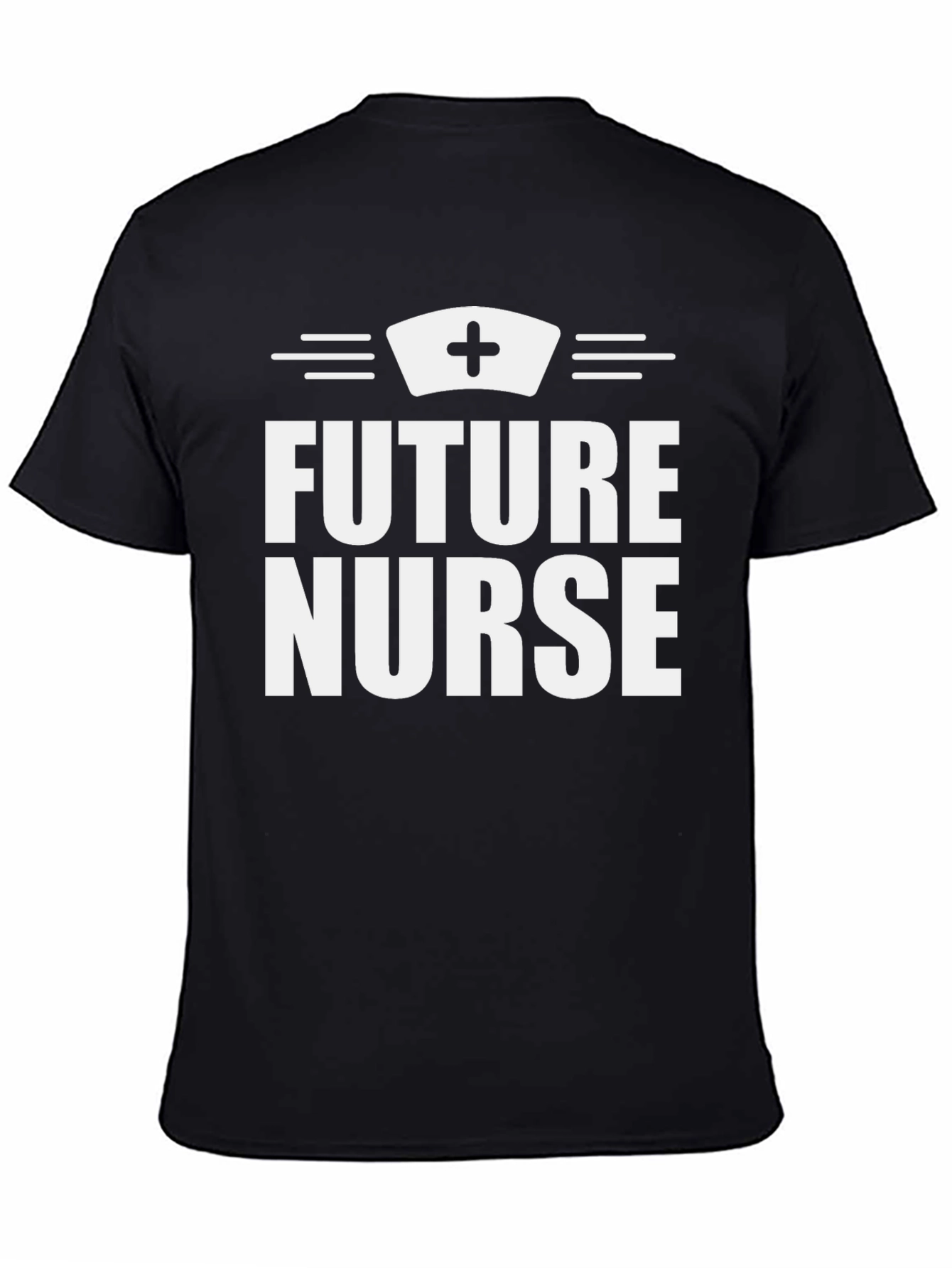 Black Future Nurse T-Shirt - Black Crew Neck view 4
