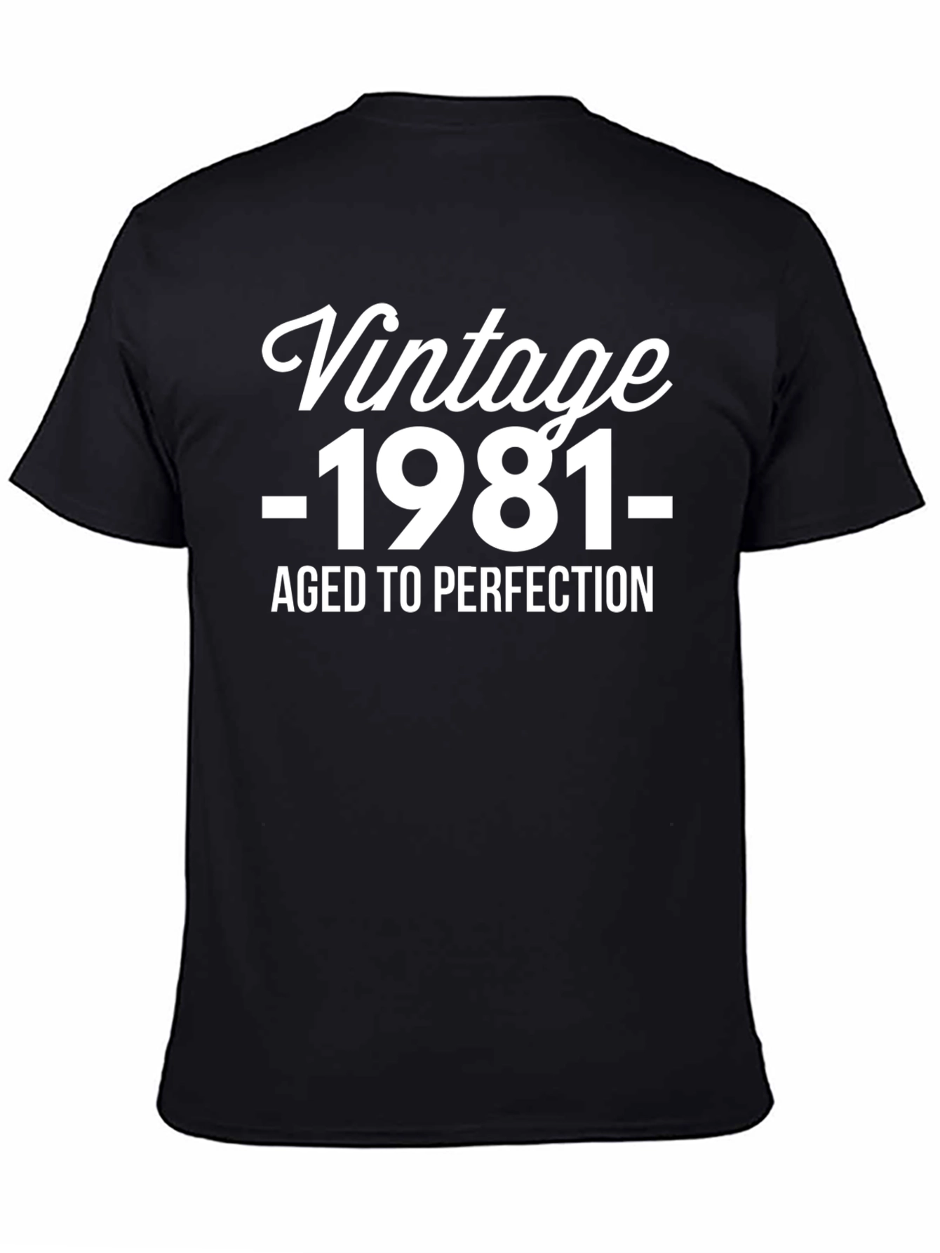 Black Vintage 1981 Aged to Perfection T-Shirt view 4