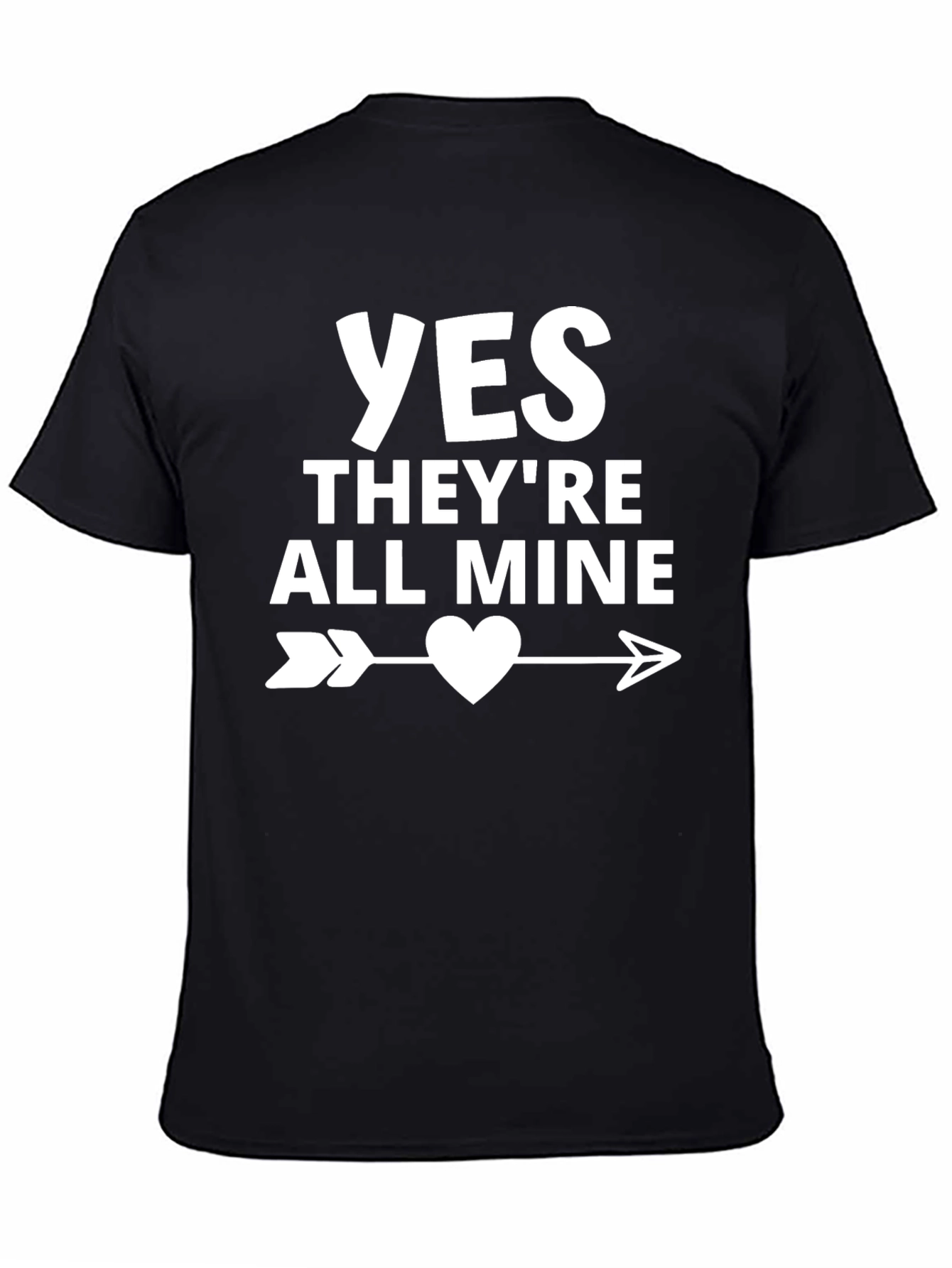 Black Funny "Yes They're All Mine" Graphic T-Shirt view 4