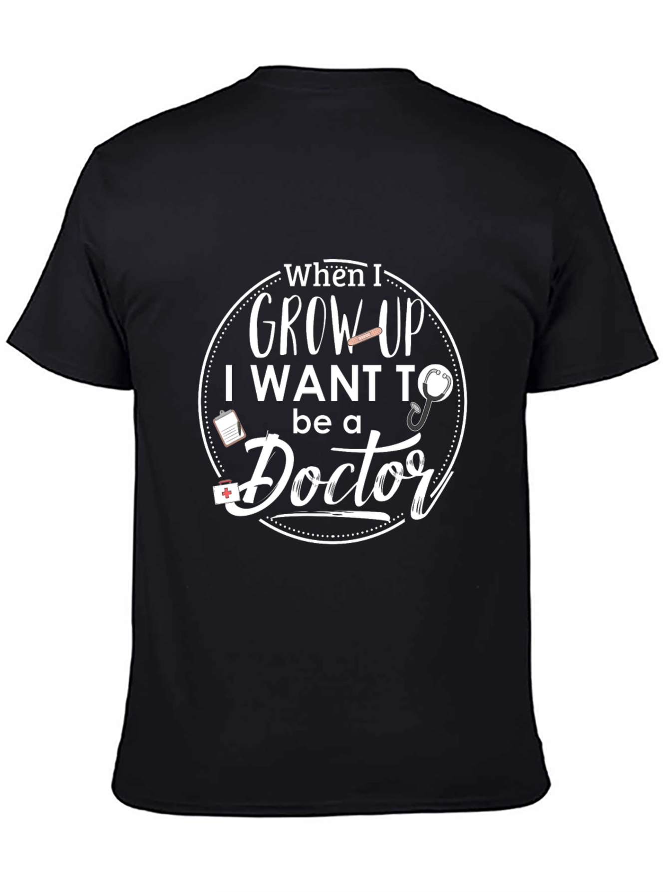 Black Future Doctor T-Shirt - When I Grow Up view 4