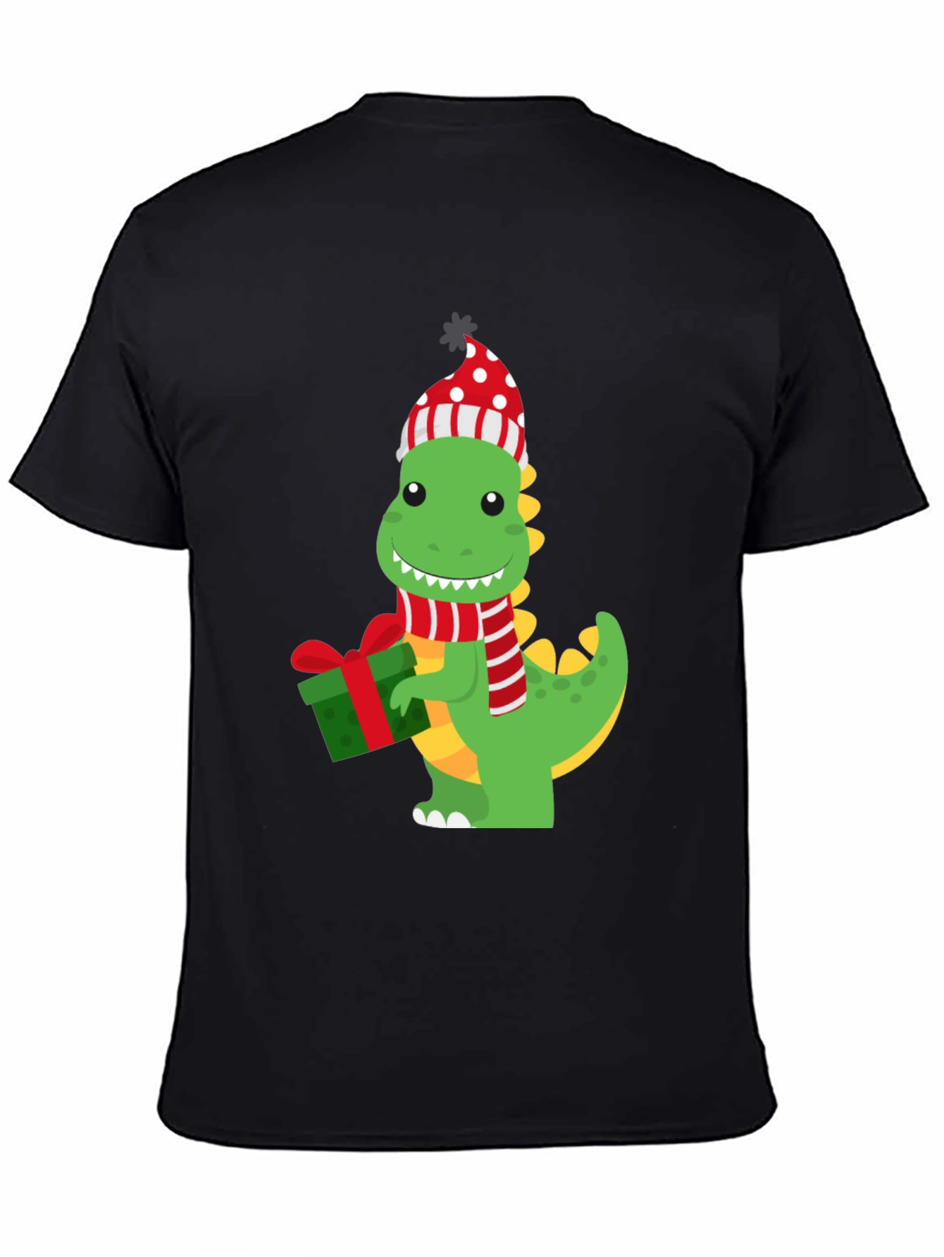 Black Festive Dino Graphic Tee view 4