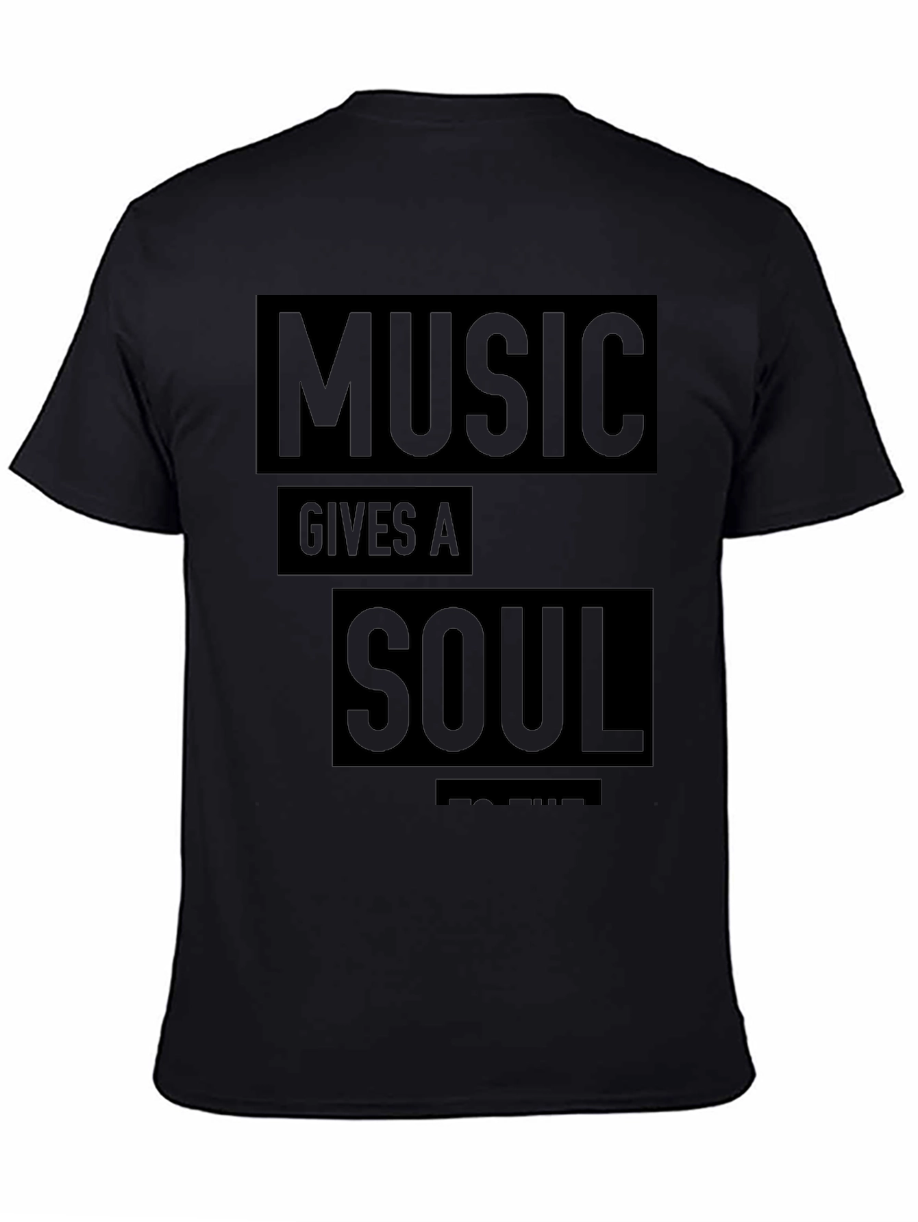 Black Music Gives A Soul T-Shirt - Black Graphic Tee view 4