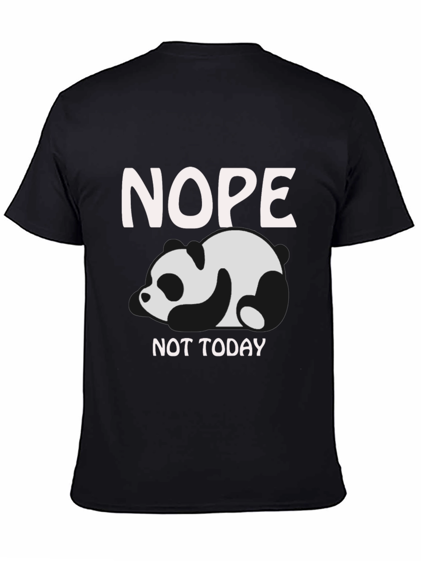 Black Nope Not Today Panda Graphic T-Shirt view 4