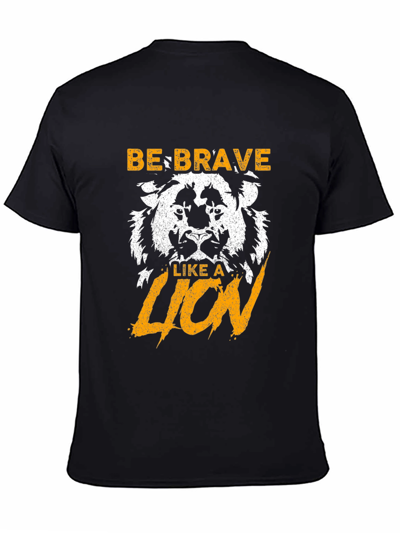 Black Be Brave Lion Graphic Tee - Black Cotton Blend view 4