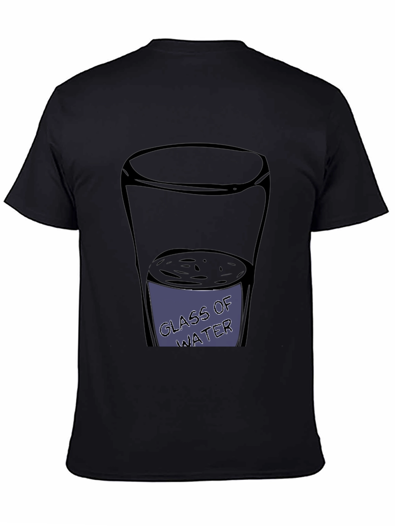 Black Glass of Water Graphic Tee - Casual Black T-Shirt view 4