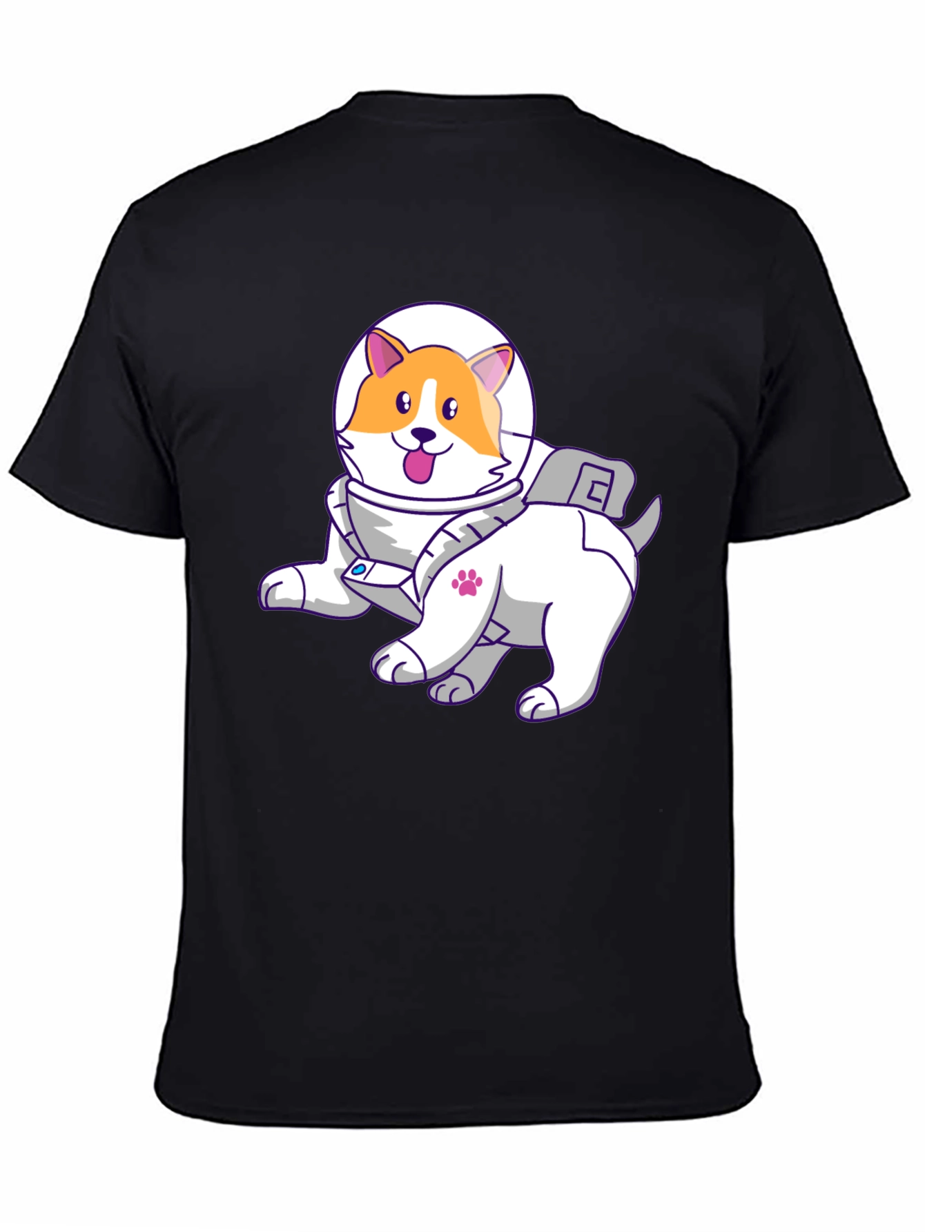 Black Dog Astronaut T-Shirt - Space Pup Tee view 4