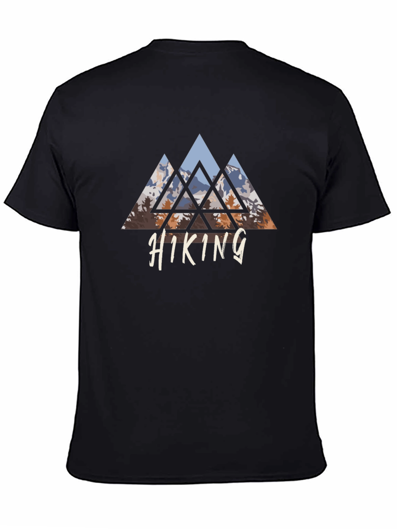 Black Hiking Mountain Graphic Tee - Black view 4