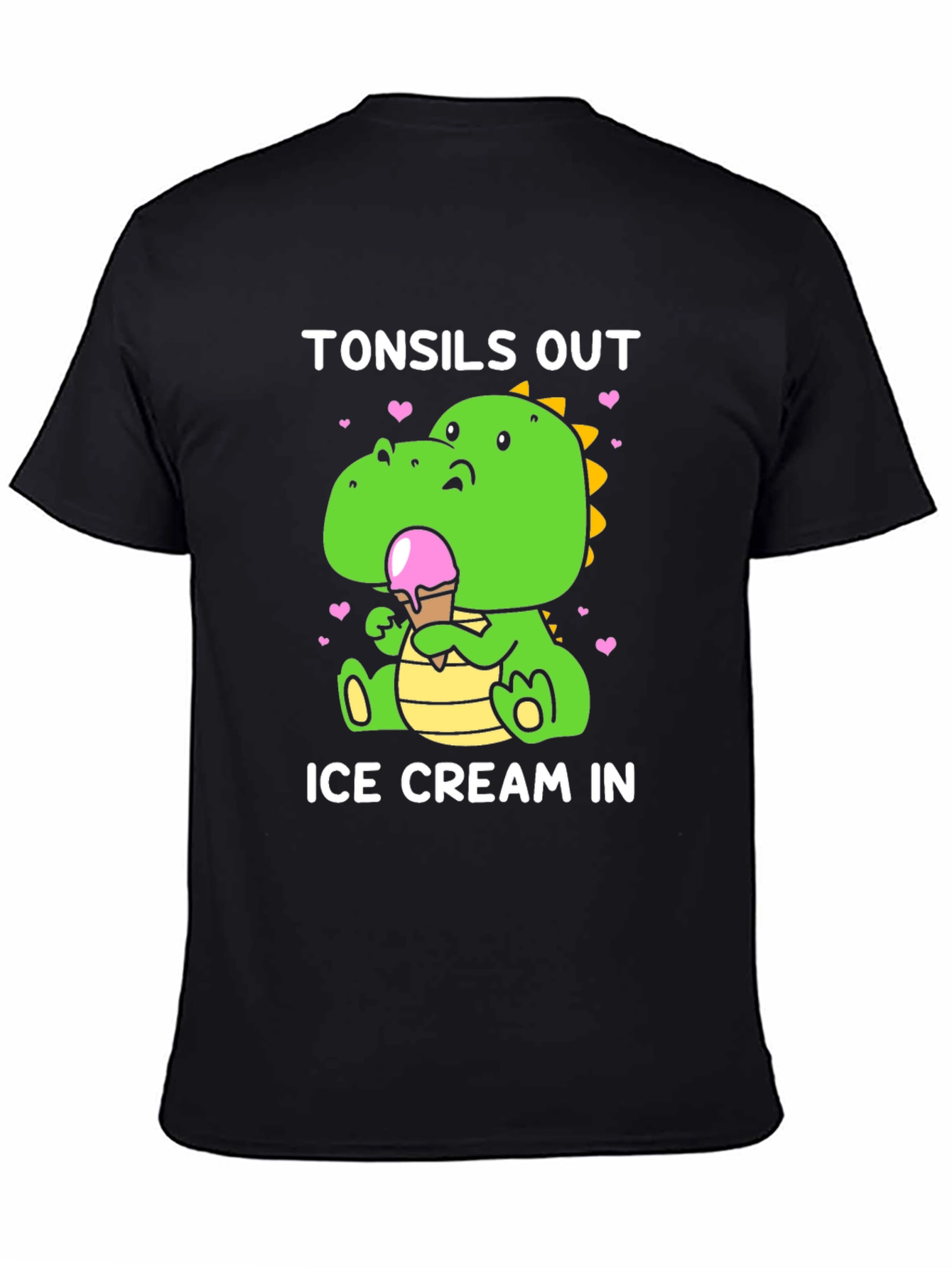 Black Tonsils Out Ice Cream In Dinosaur T-Shirt view 4