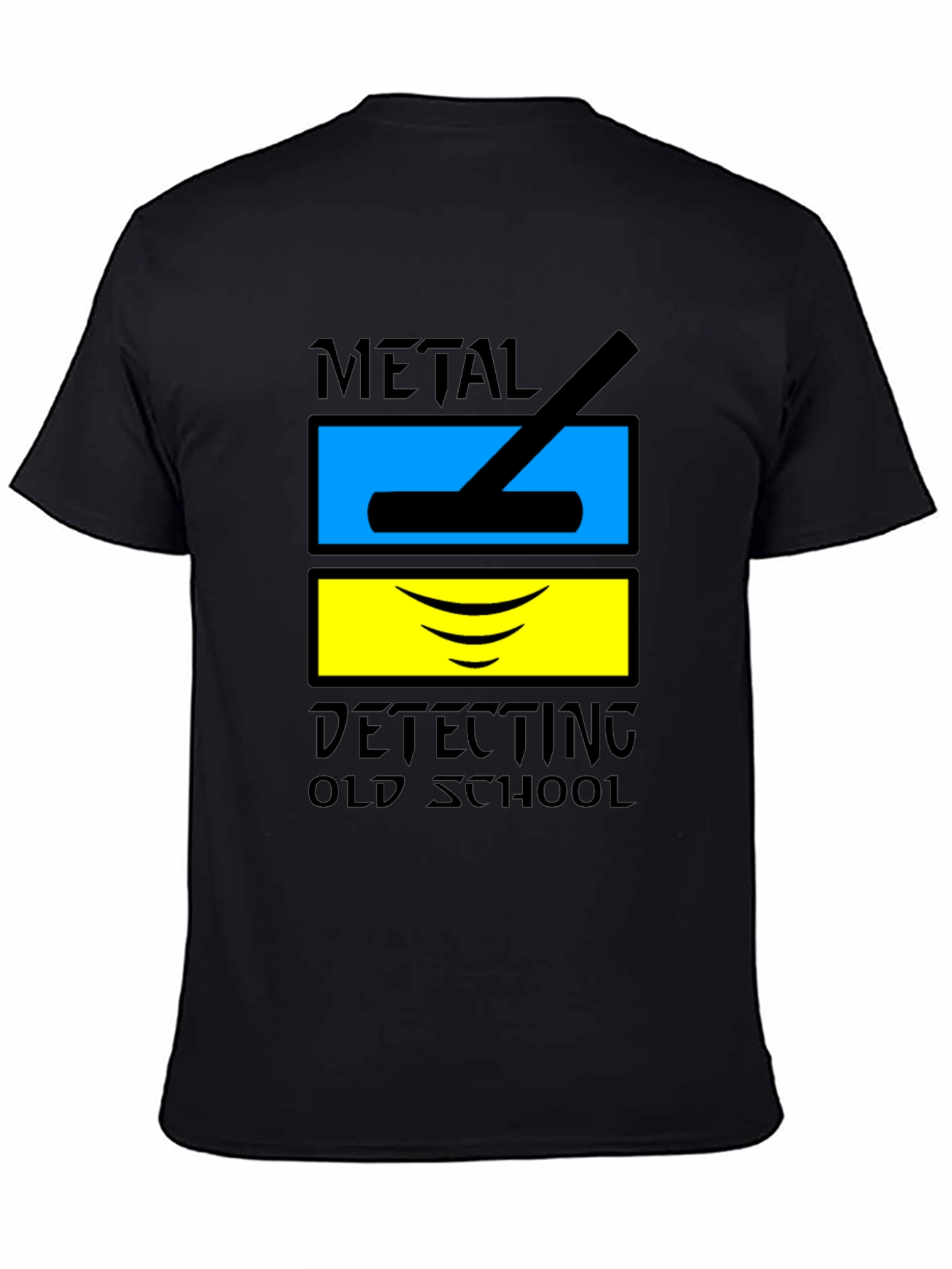 Black Metal Detecting Old School T-Shirt view 4
