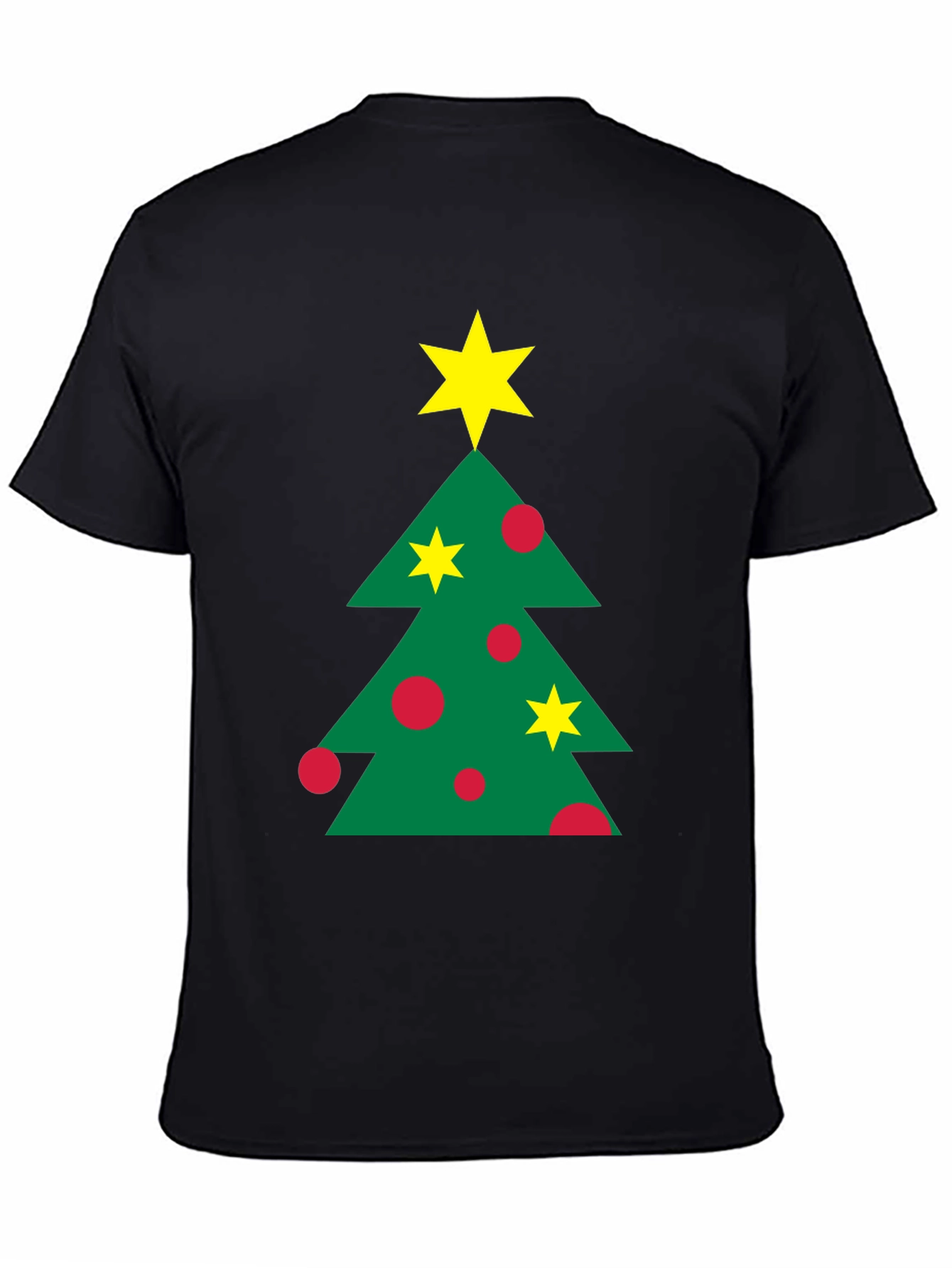 Black Festive Christmas Tree Graphic Tee - Holiday Style view 4