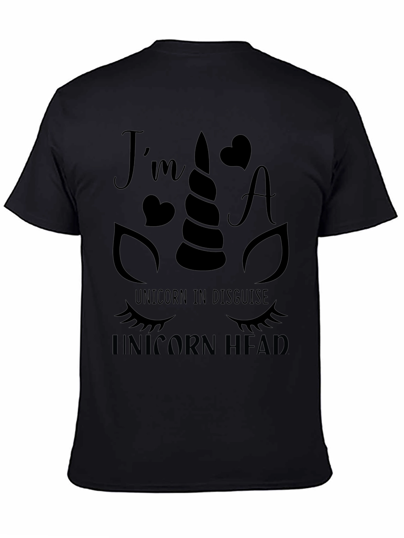 Black I'm a Unicorn in Disguise Graphic T-Shirt view 4